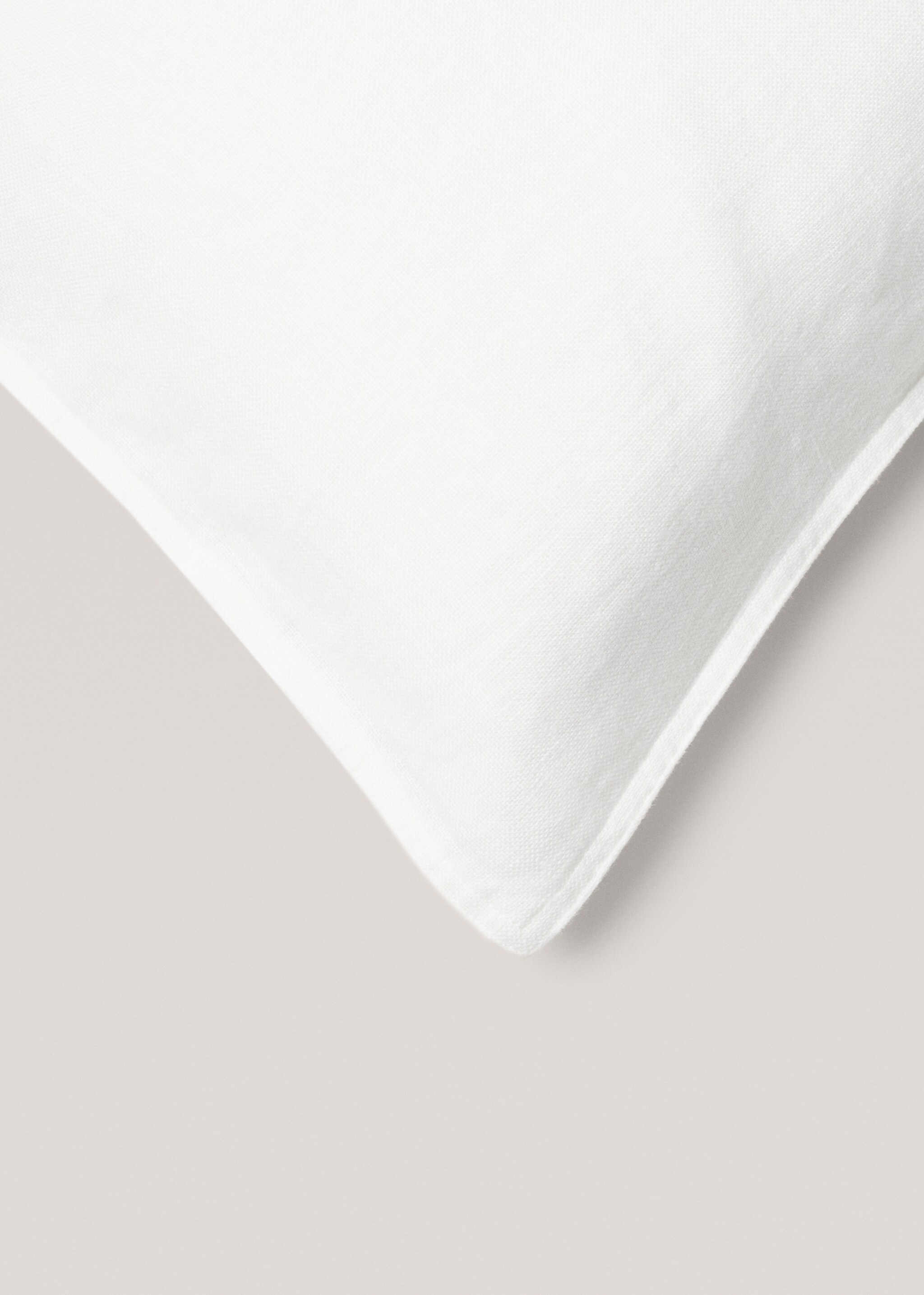 100% linen cushion case 45x45cm - Details of the article 2, White. Ref: 77033278-00.