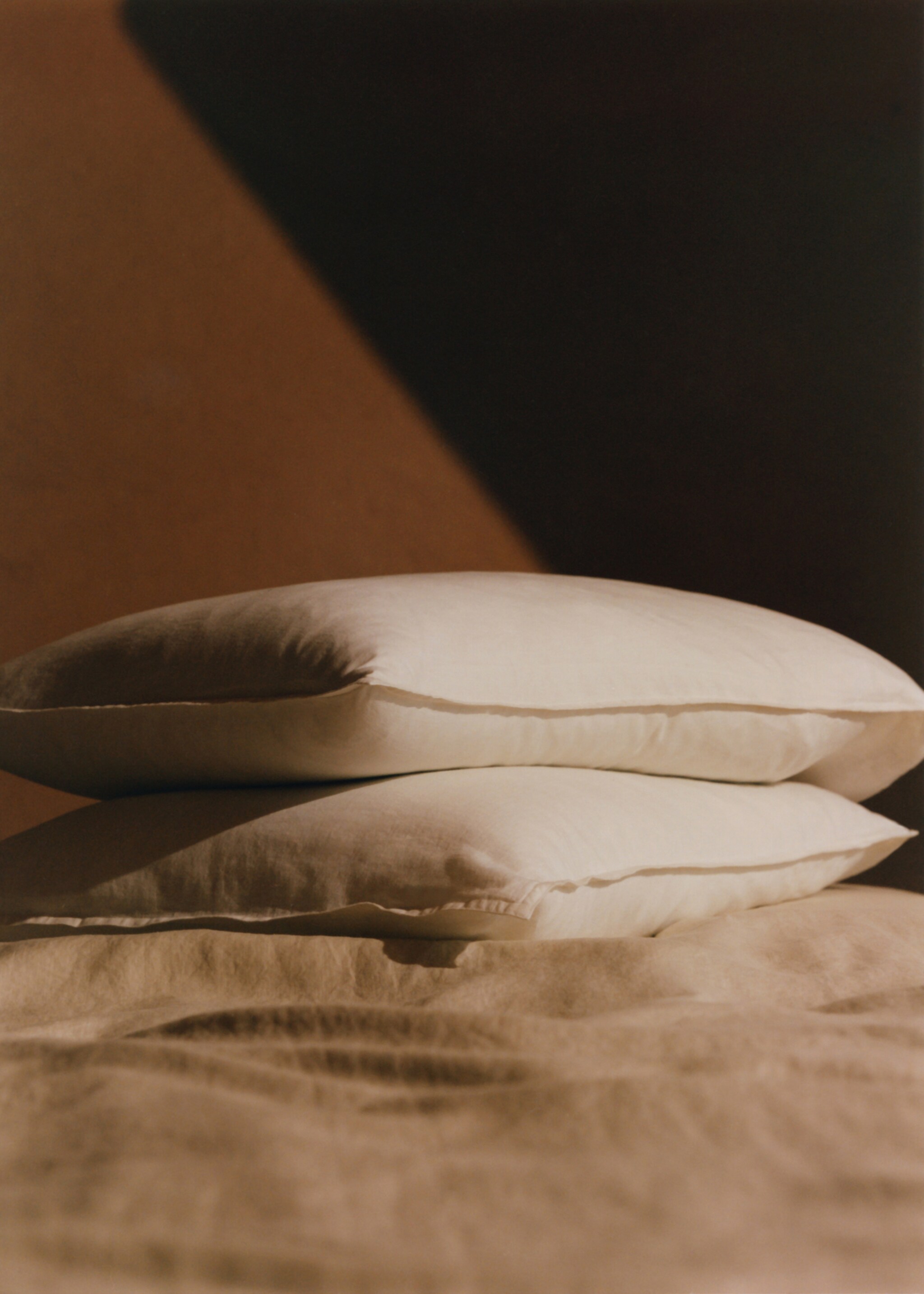 100% linen cushion case 45x45cm - Details of the article 6, White. Ref: 77033278-00.