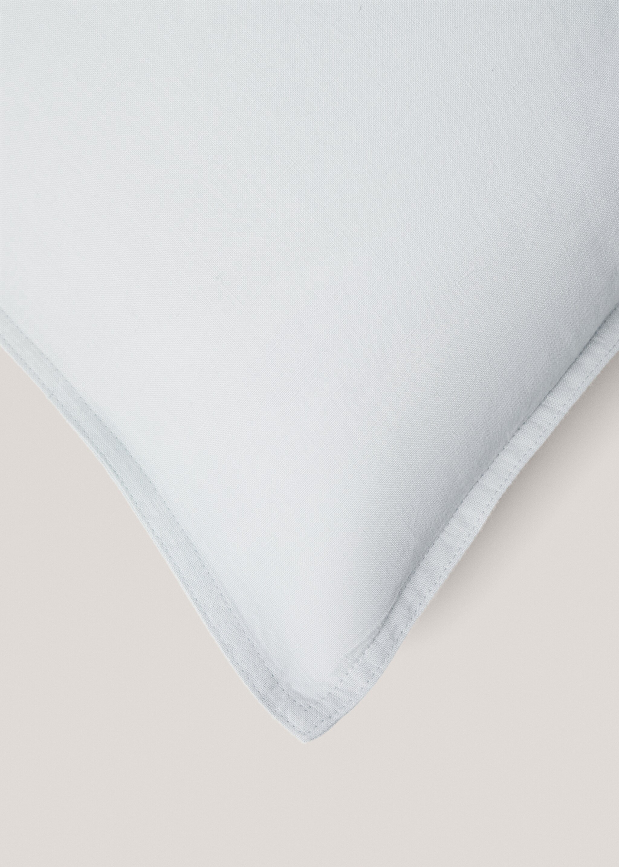 100% linen cushion case 45x45cm - Details of the article 2, Aqua Green. Ref: 77033278-00.