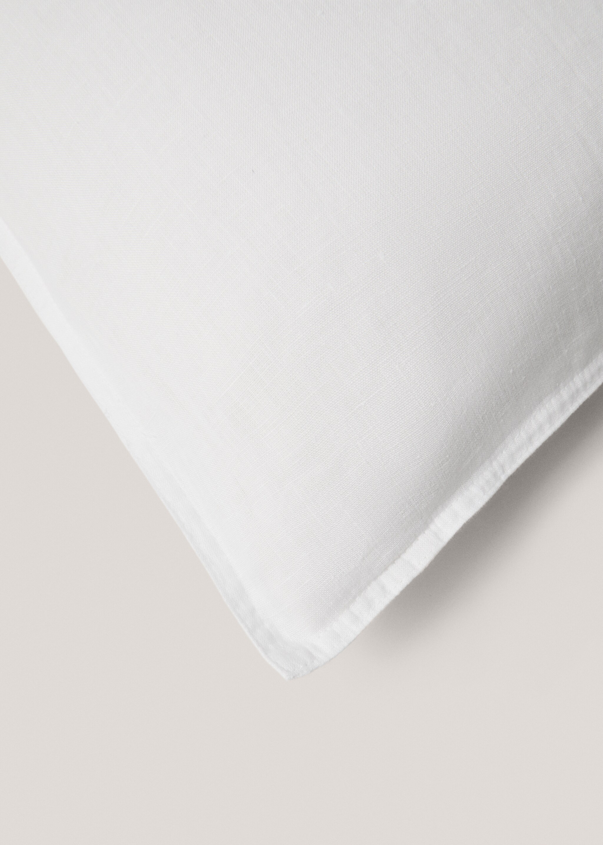 100% linen cushion cover 30x50cm - Details of the article 2, White. Ref: 77033279-00.