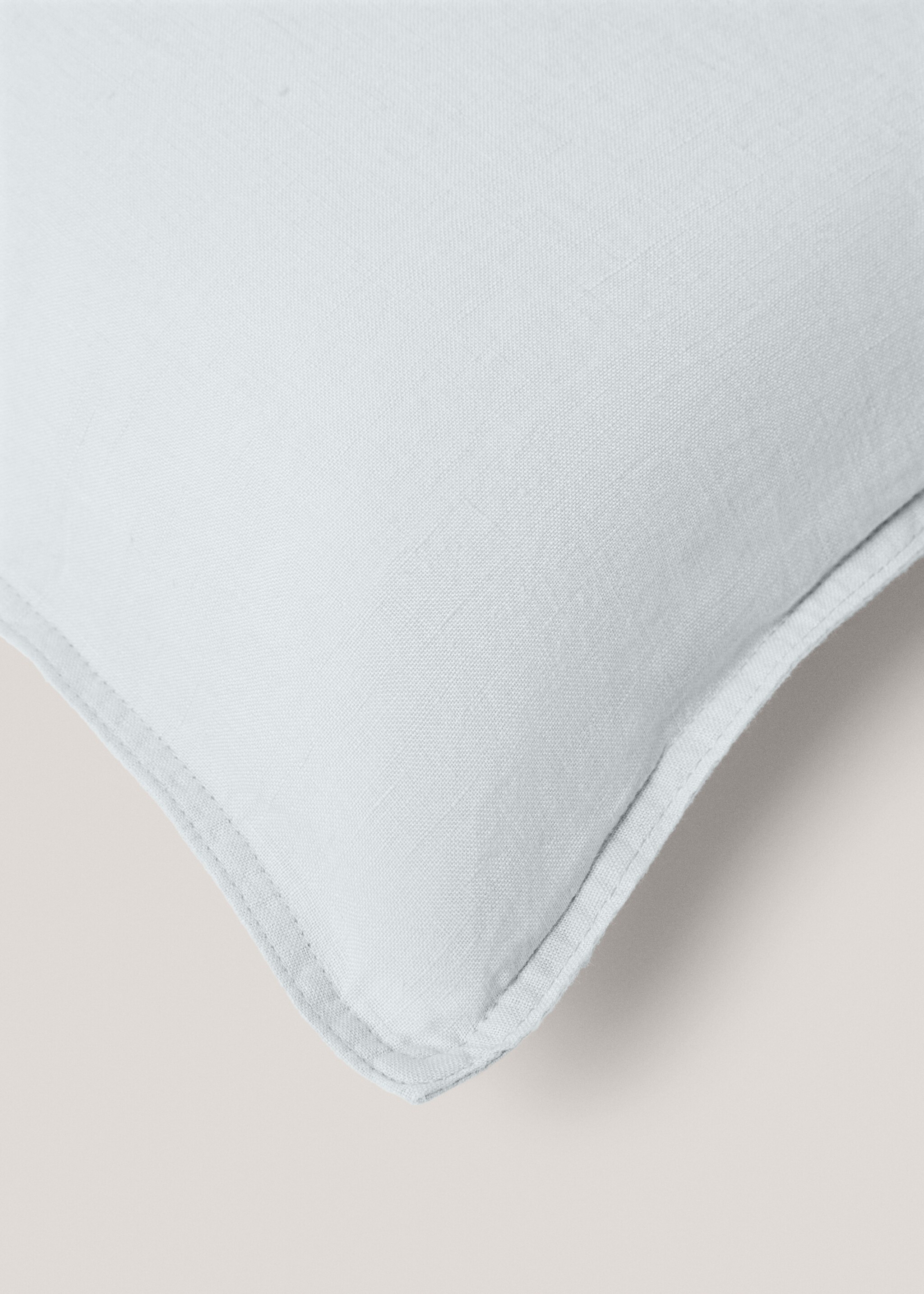 100% linen cushion cover 30x50cm - Details of the article 2, Aqua Green. Ref: 77033279-00.