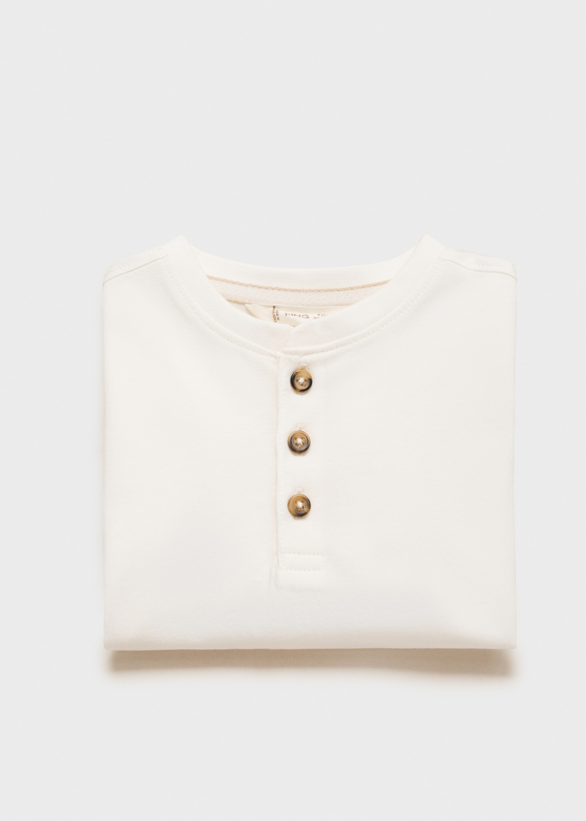 T-shirt coton manches longues - Détail de l'article 0, Blanc cassé. Ref: 77033280-00.