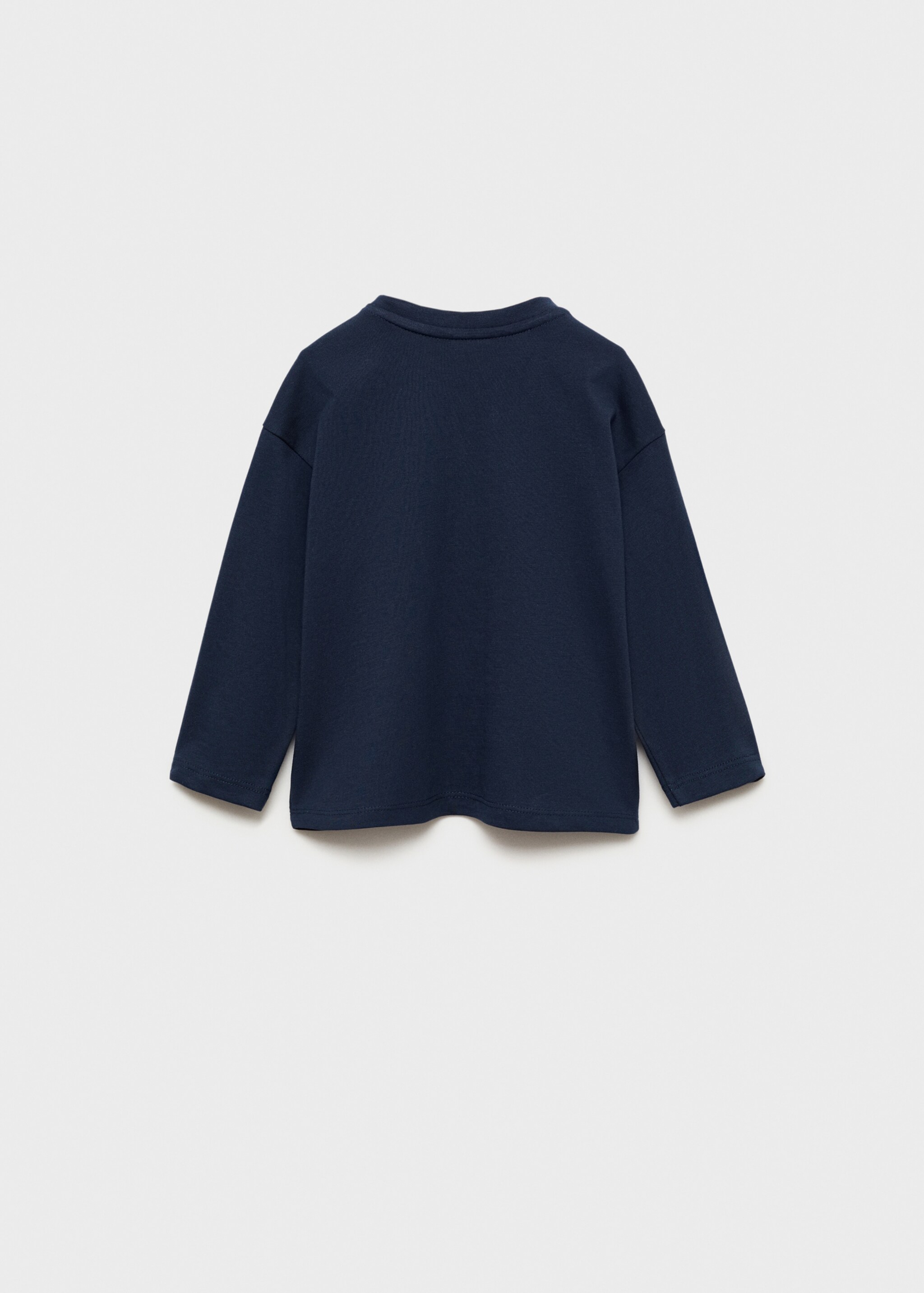 Long sleeve cotton t-shirt - Reverse of the article, Dark Navy. Ref: 77033280-00.