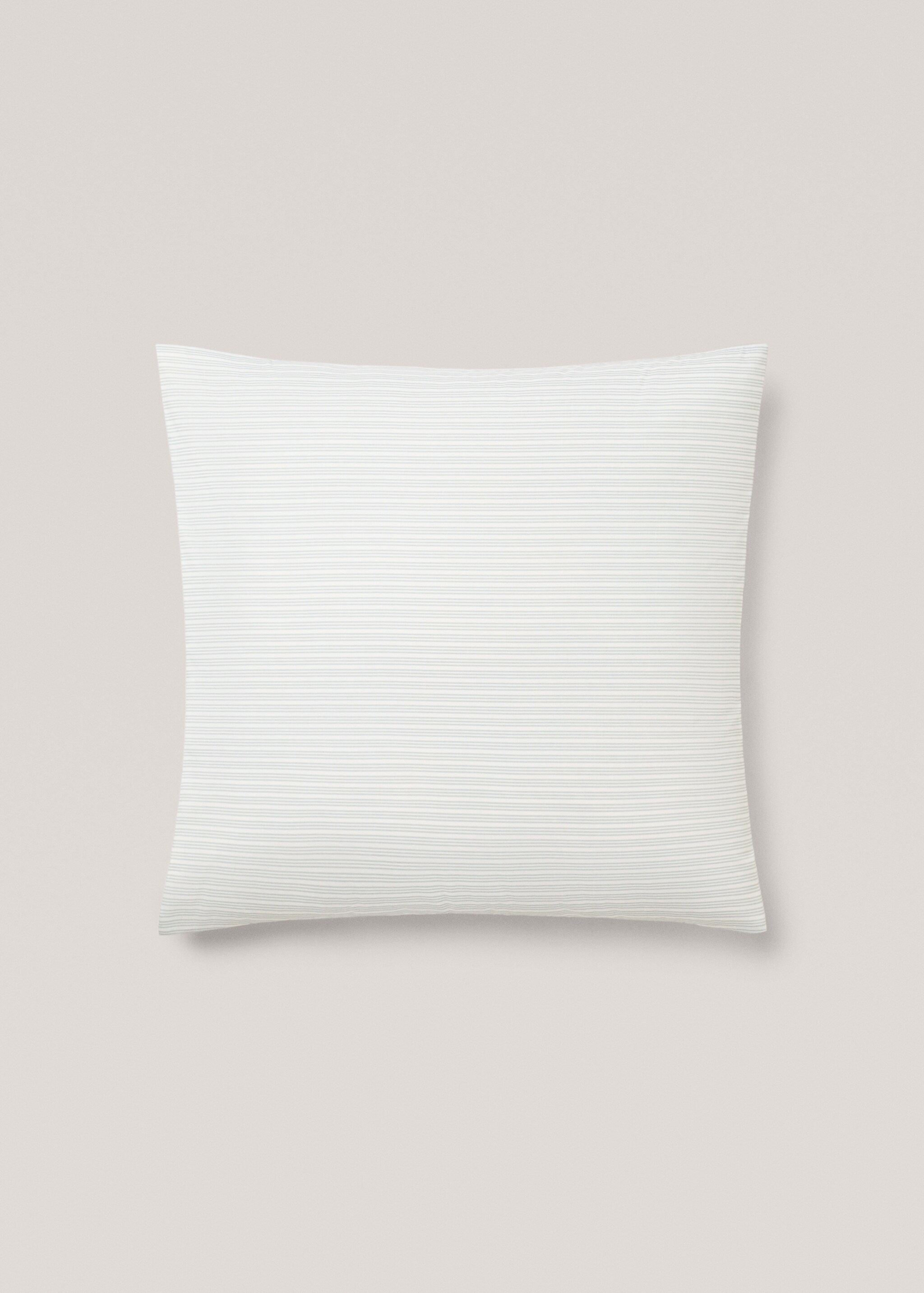 Stripe-print pillow cases 60x60cm - Article without model, Aqua Green. Ref: 77033282-00.