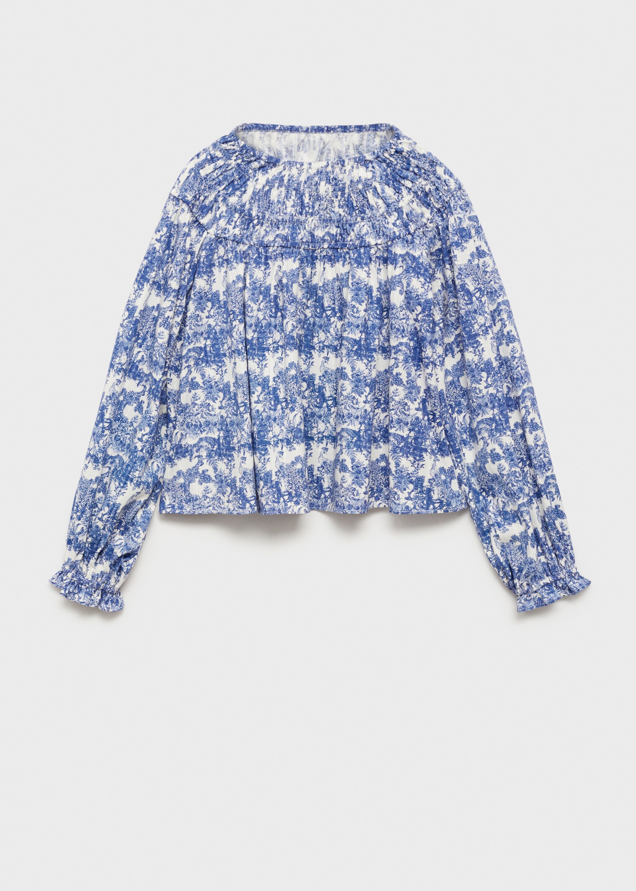 Bedrukte blouse met plooitjes - Artikel zonder model