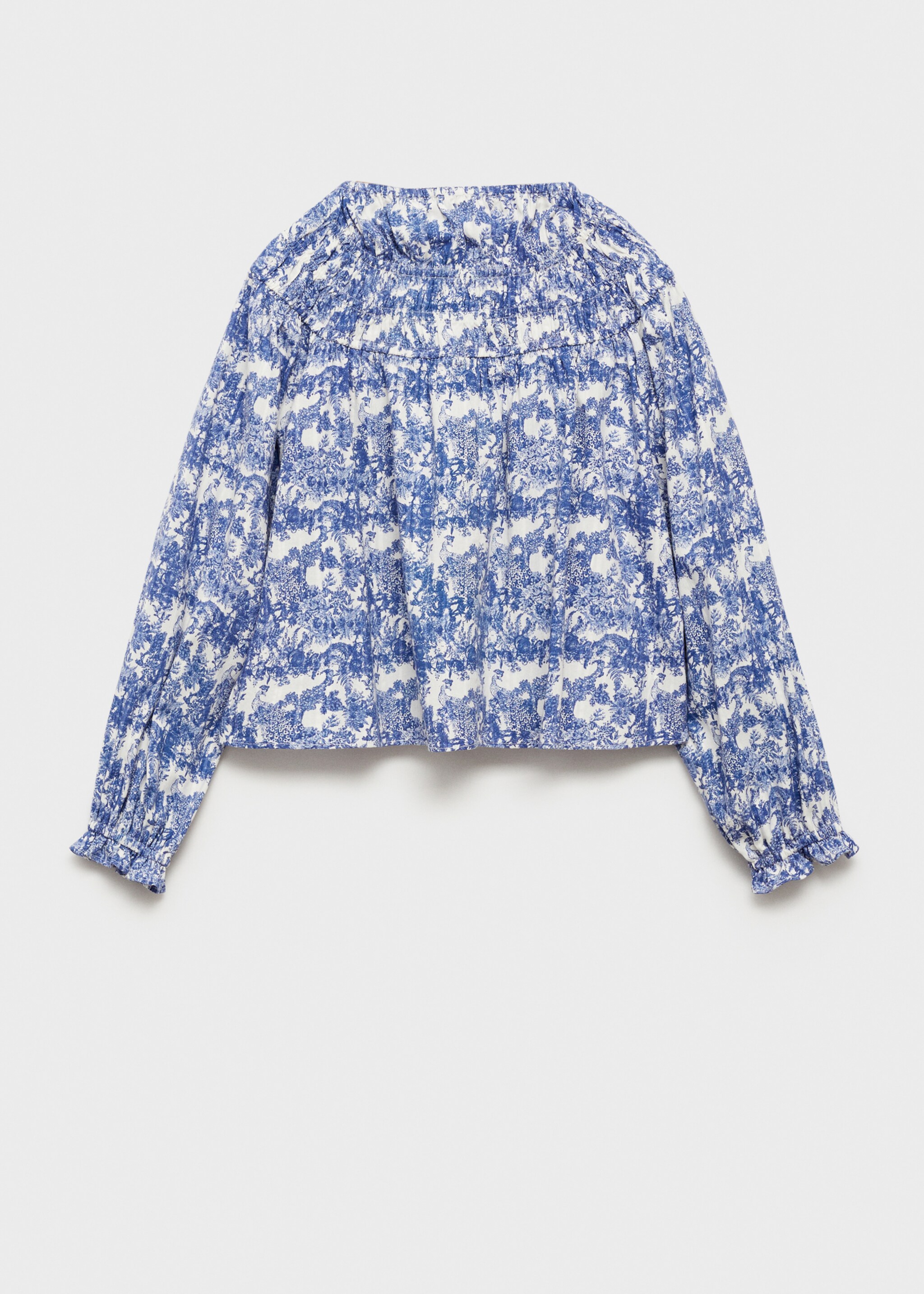 Bedrukte blouse met plooitjes - Achterkant van het artikel