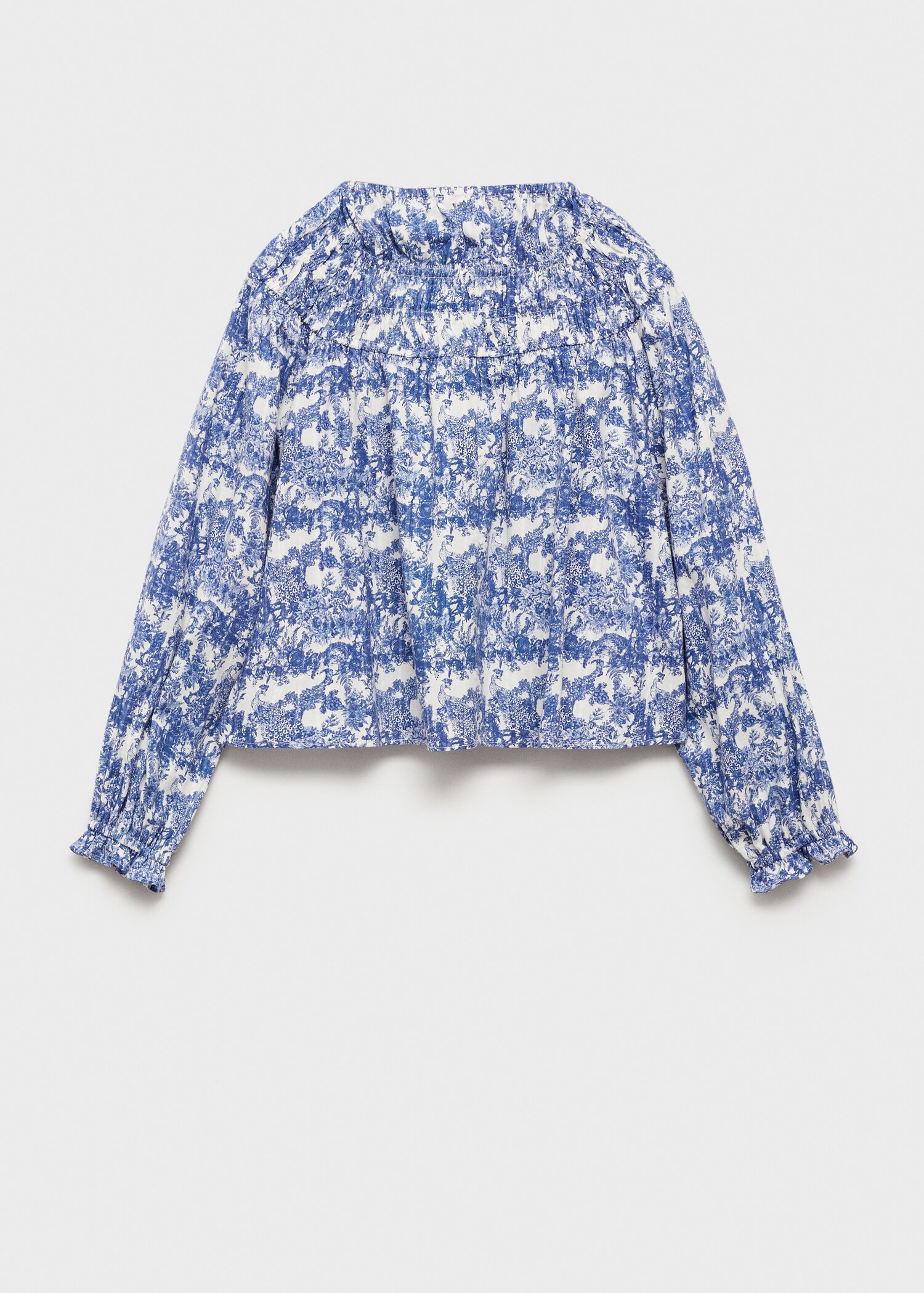 Bedrukte blouse met plooitjes - Achterkant van het artikel