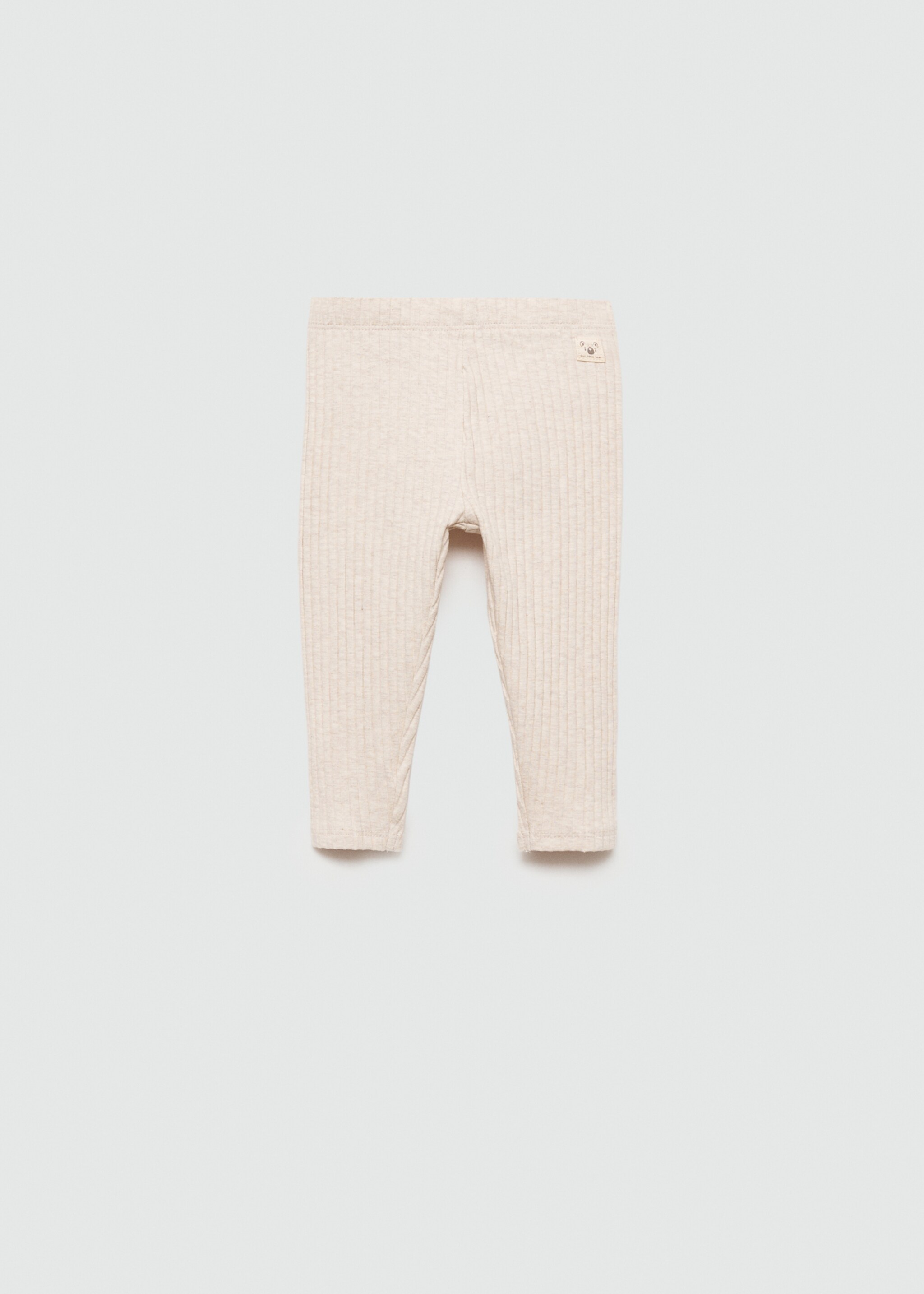 Cotton ribbed leggings - Article without model, Sand. Ref: 77033670-00.