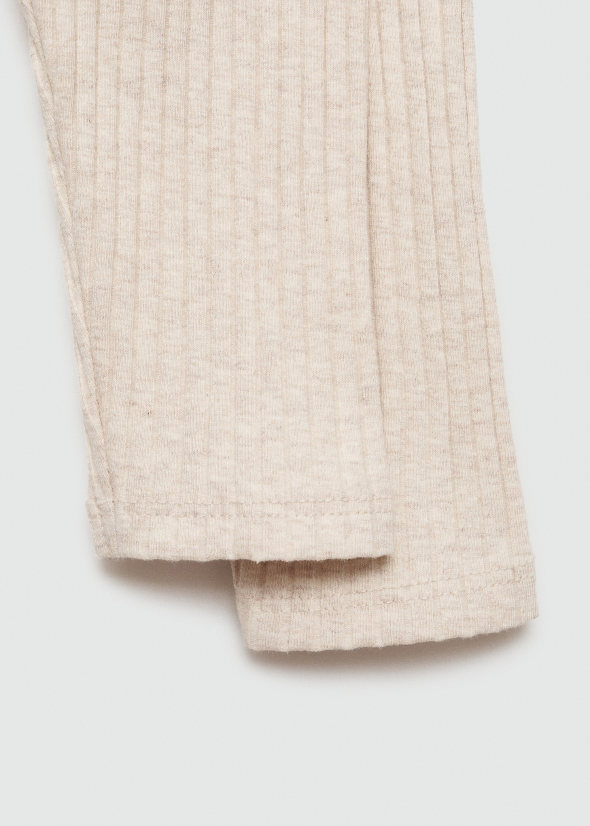 Cotton ribbed leggings - Details of the article 0, Sand. Ref: 77033670-00.