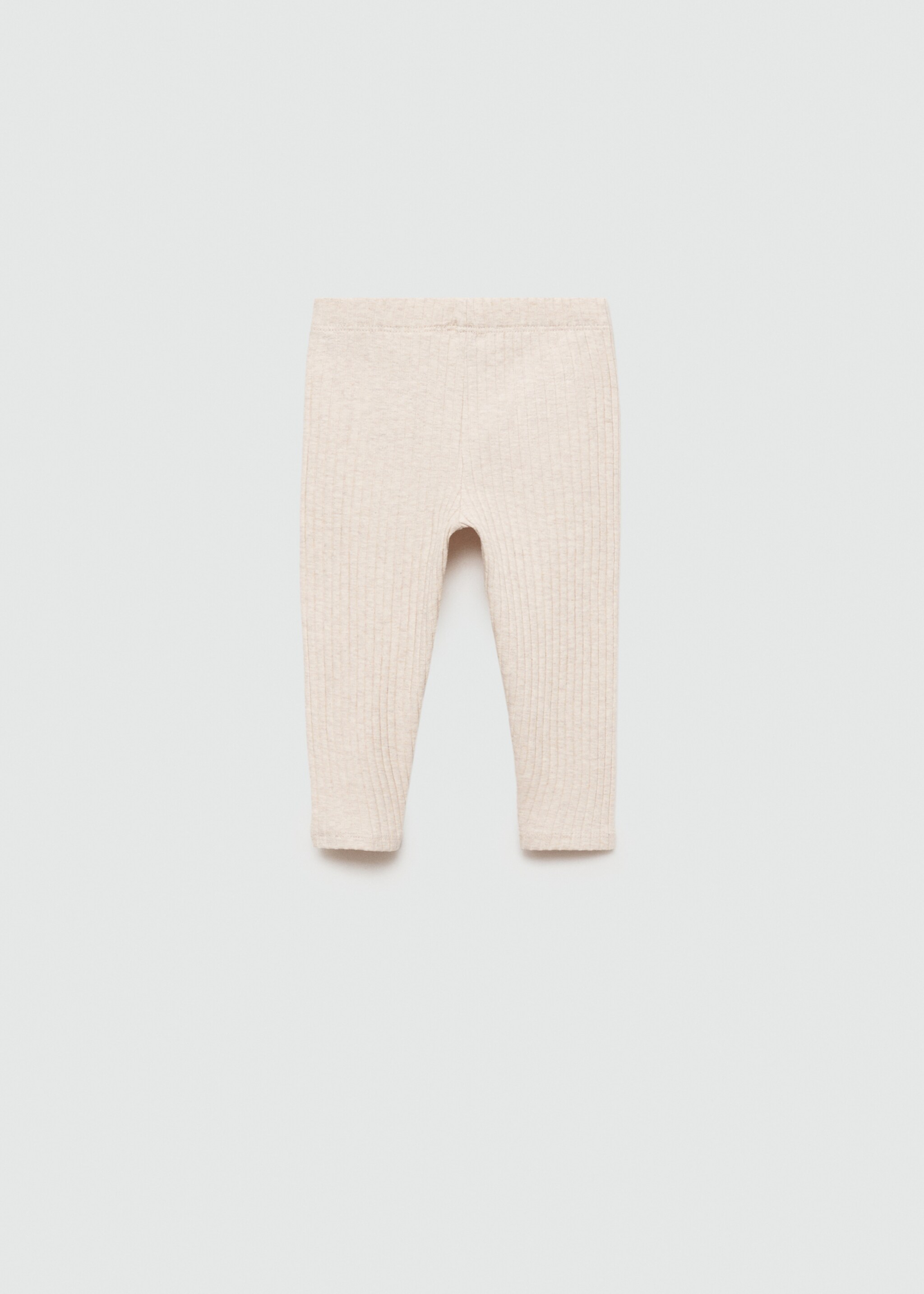 Cotton ribbed leggings - Reverse of the article, Sand. Ref: 77033670-00.