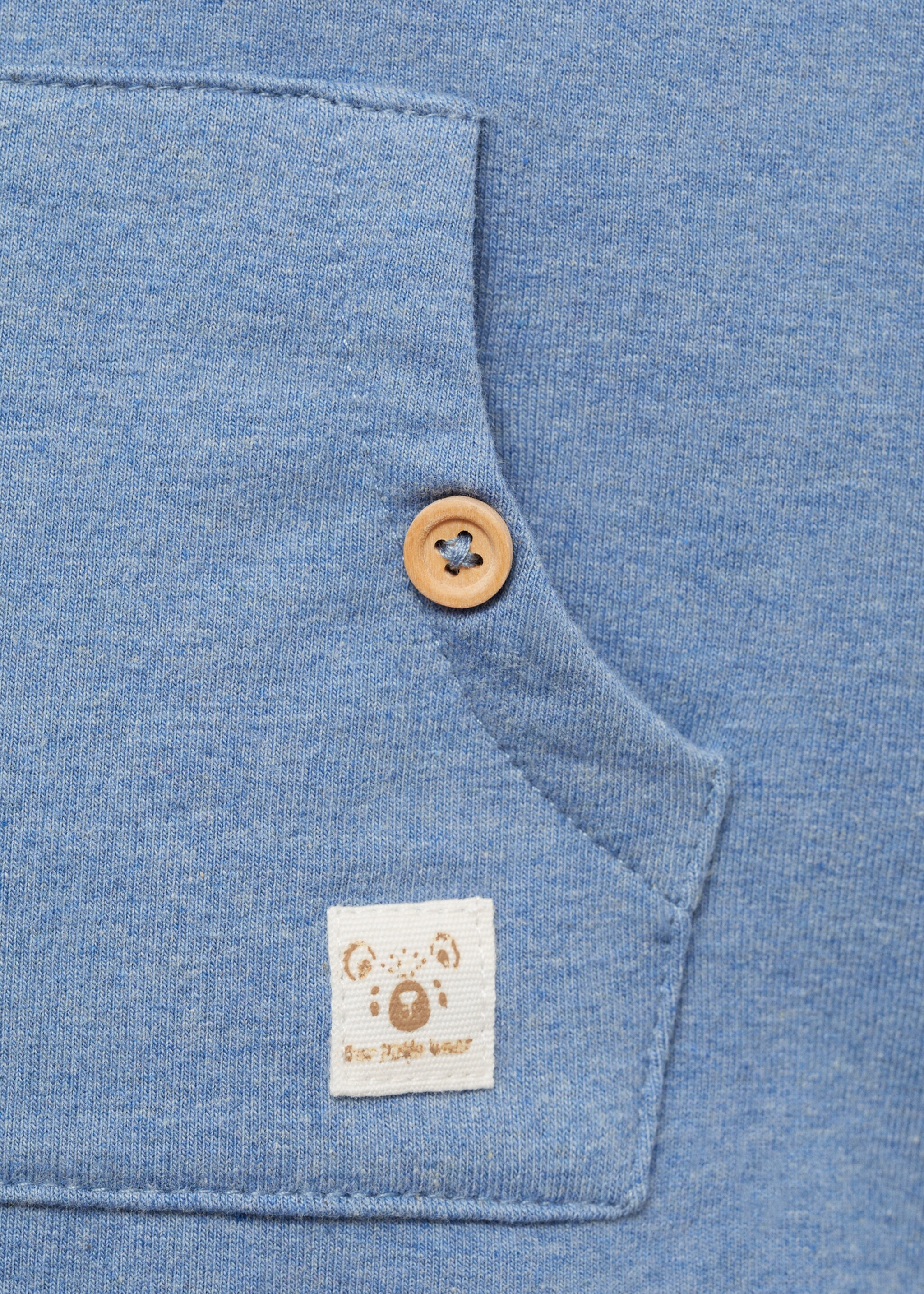 Cotton kangaroo sweatshirt - Details of the article 8, Blue. Ref: 77033675-00.