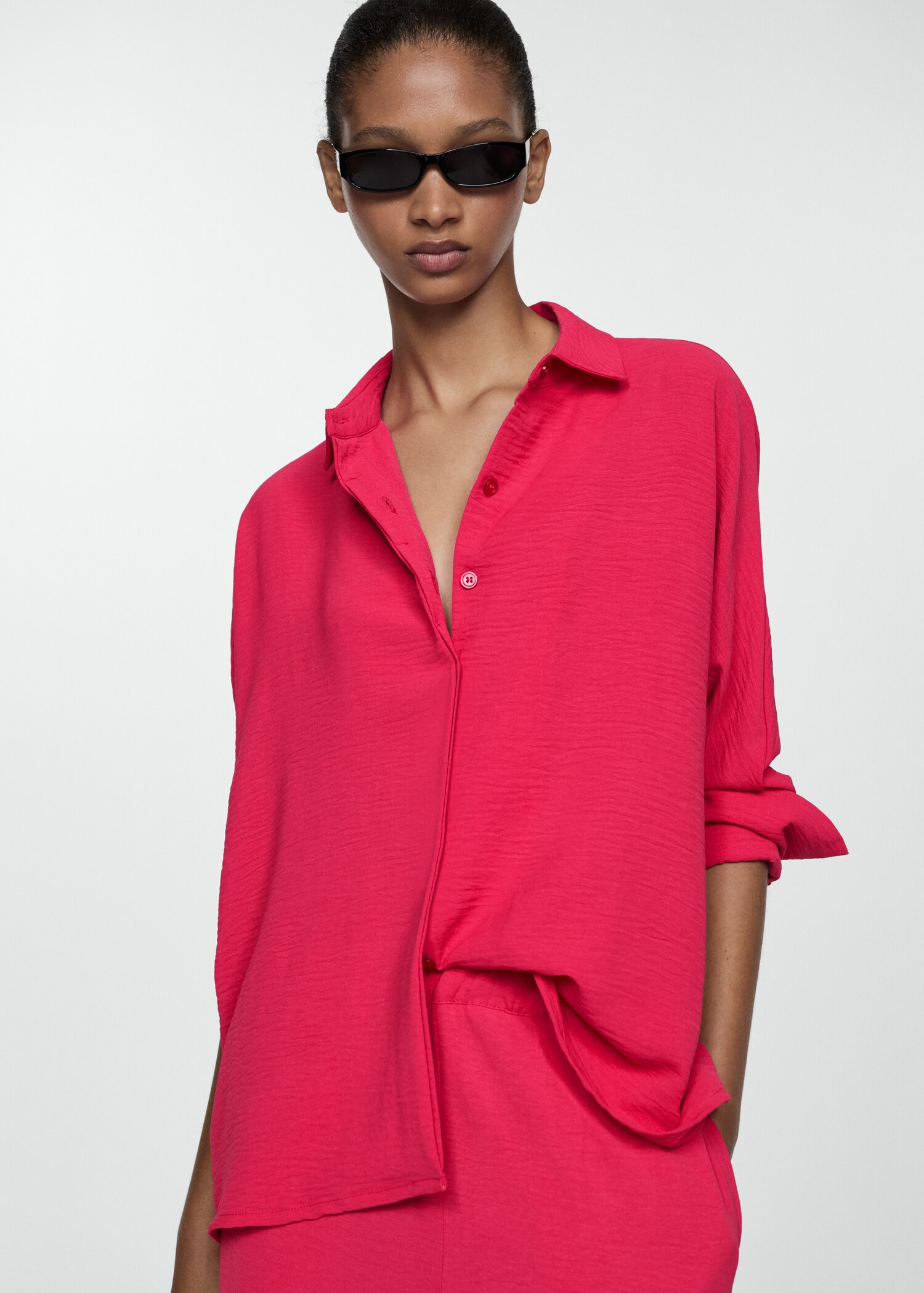 Textured flowy blouse - Medium plane
