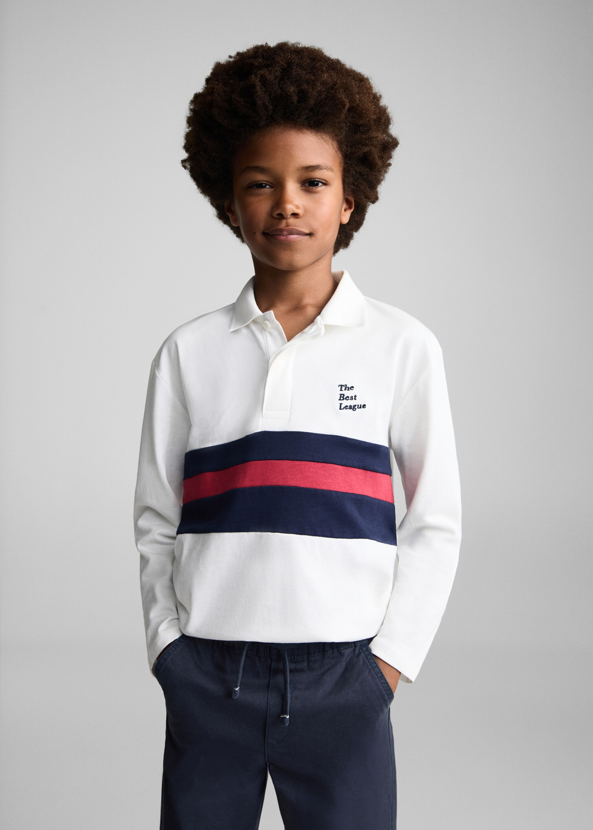 Broek met elastische tailleband - Middenvlak, Donkermarine. Ref: 77034013-00.
