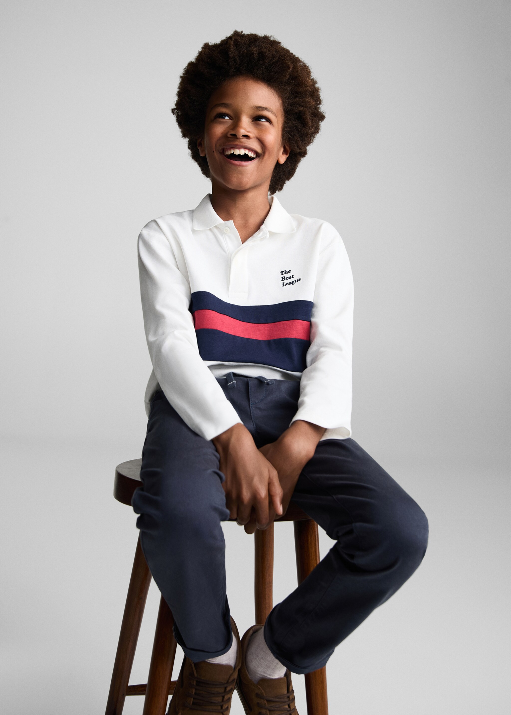 Broek met elastische tailleband - Detail van het artikel 1, Donkermarine. Ref: 77034013-00.