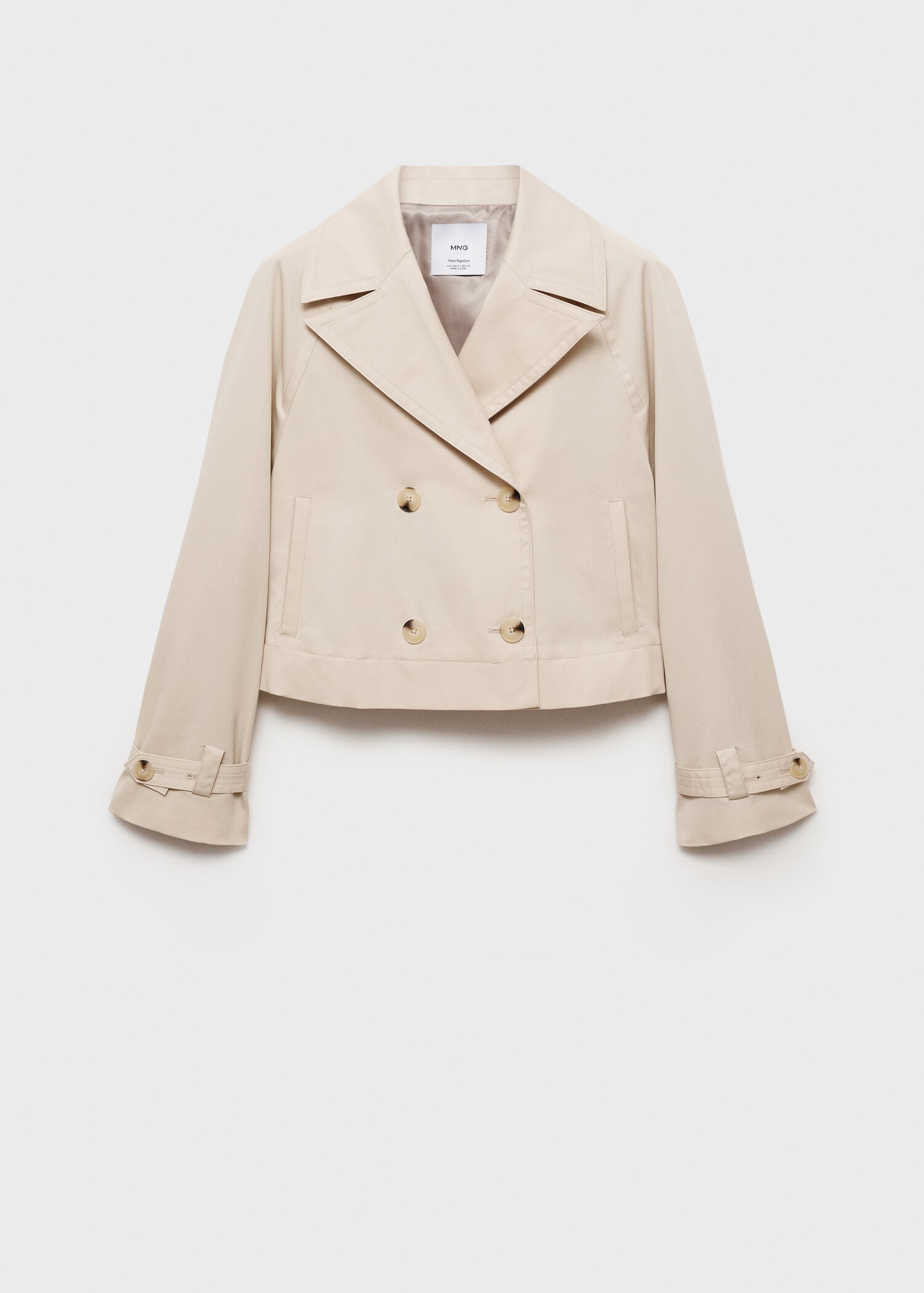 Double-breasted cropped trench coat - Article without model