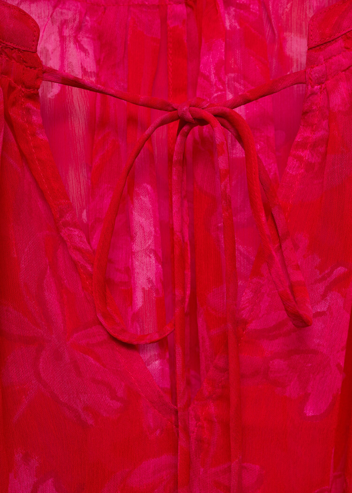 Semi-transparent floral-print blouse - Details of the article 0