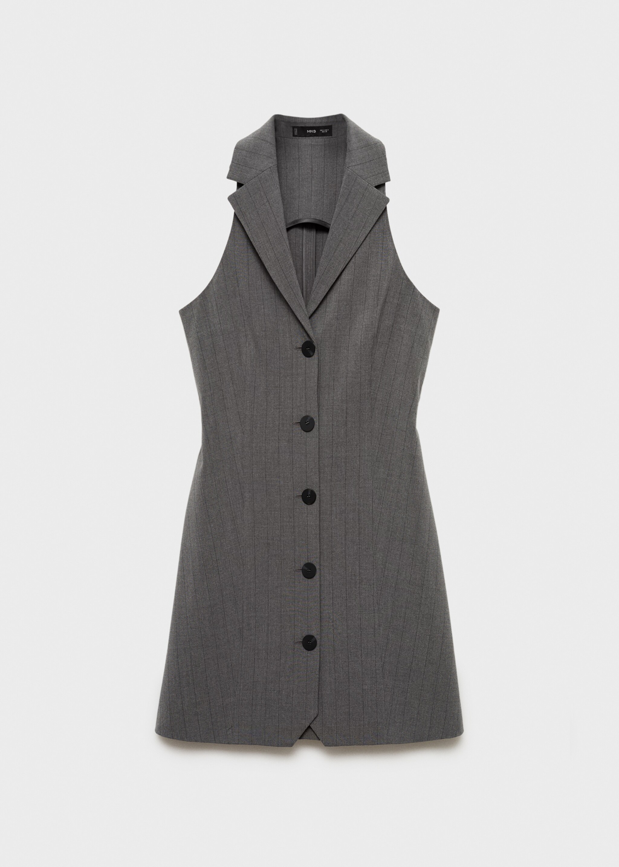 Short dress with lapel - Article without model, Medium Heather Grey. Ref: 77034032-00.