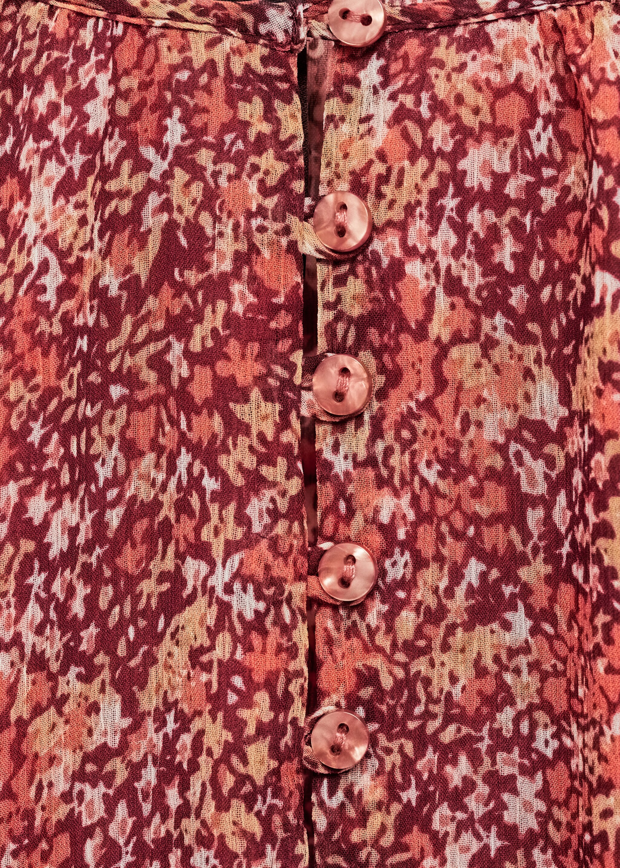 Short floral-print dress - Details of the article 0, Cherry. Ref: 77034034-00.