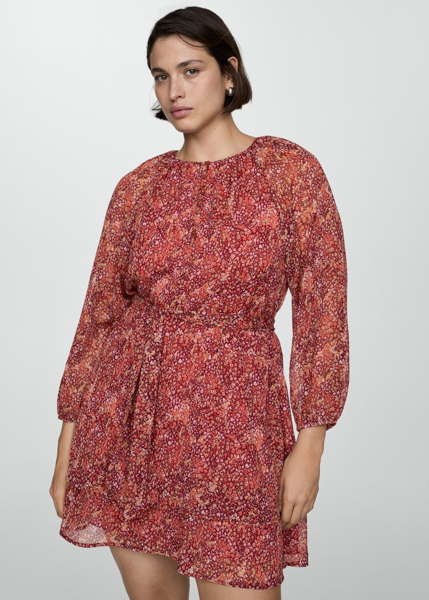 Short floral-print dress - Details of the article 5