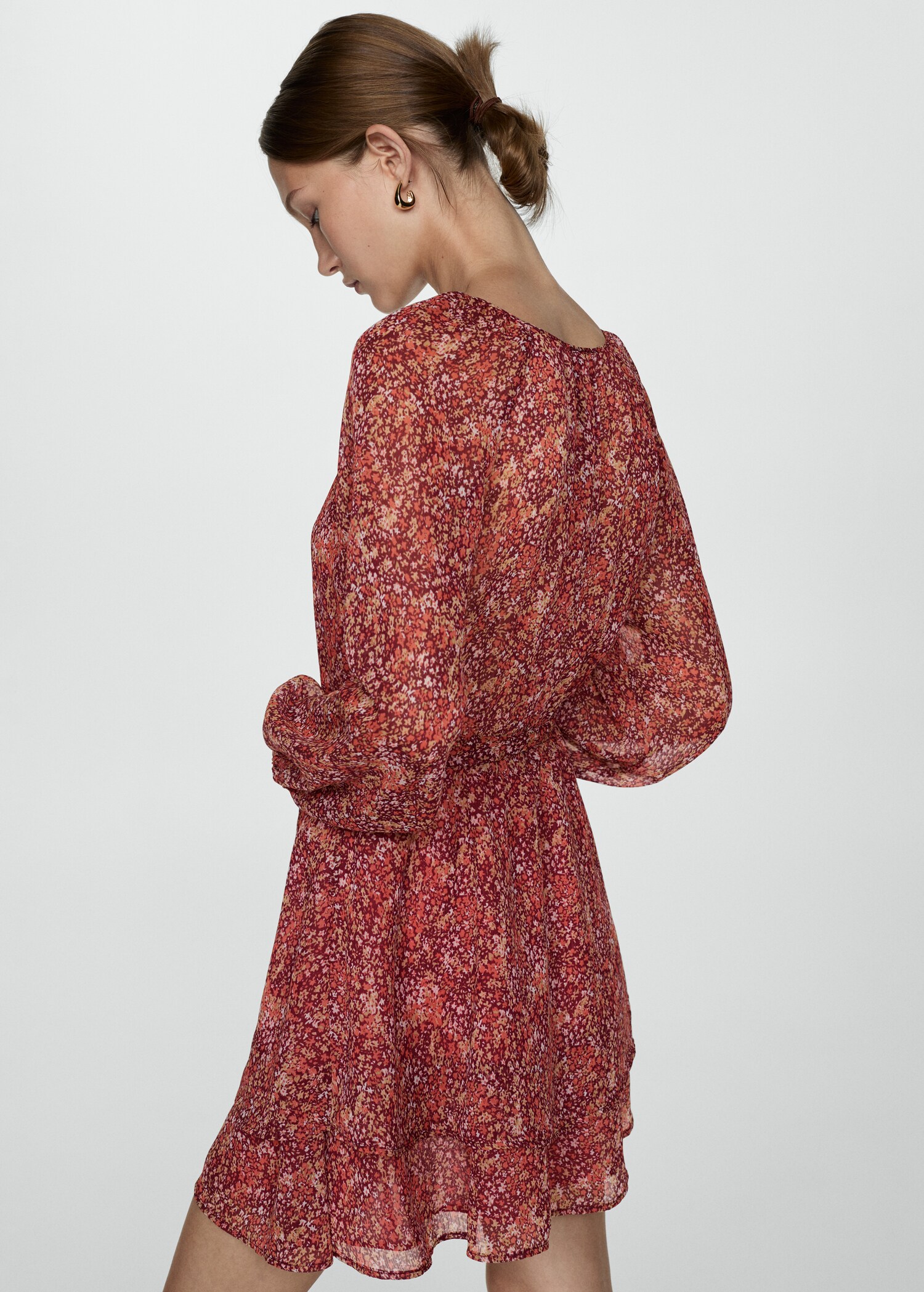 Short floral-print dress - Reverse of the article