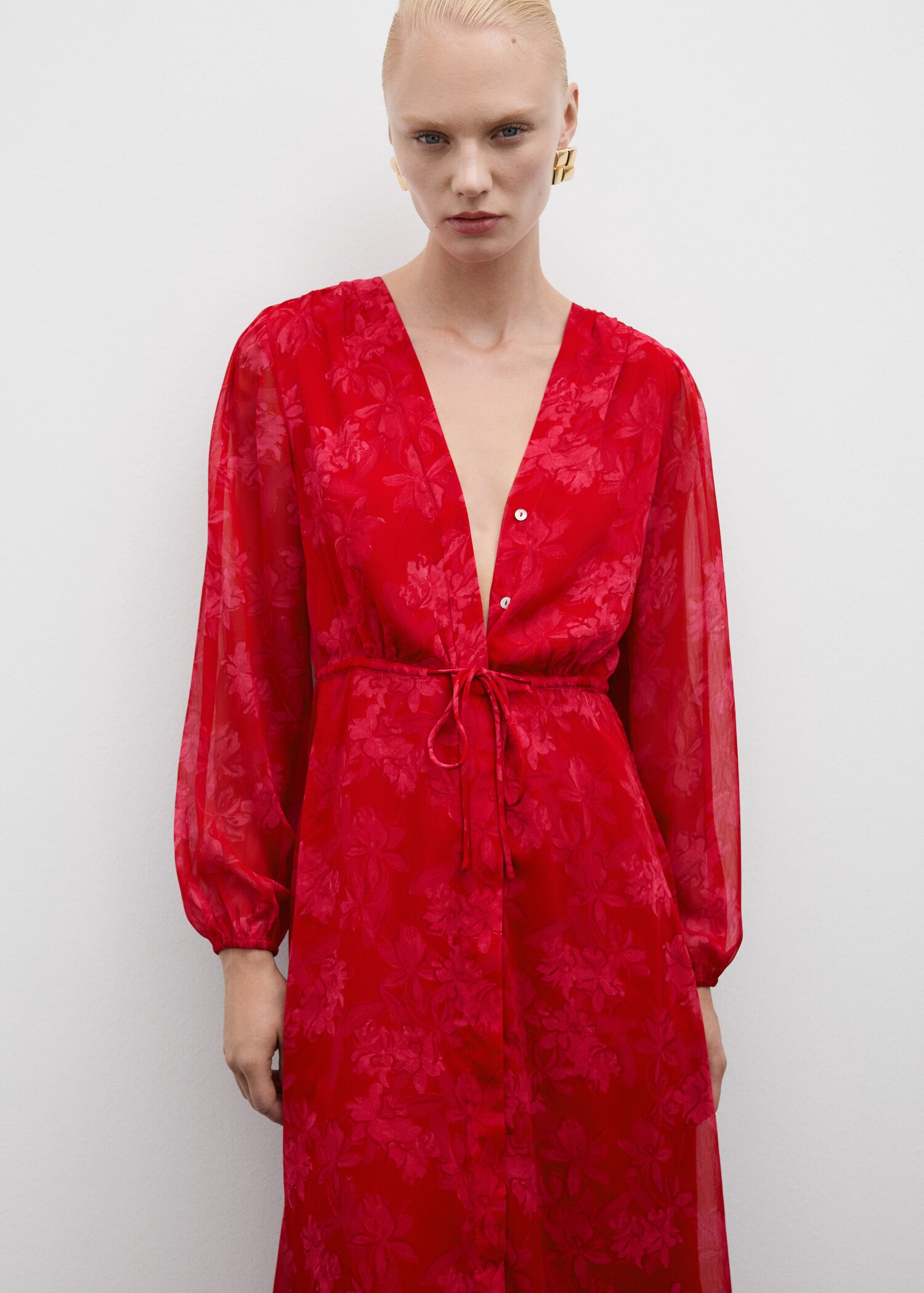 Floral-print dress with knot detail - Medium plane