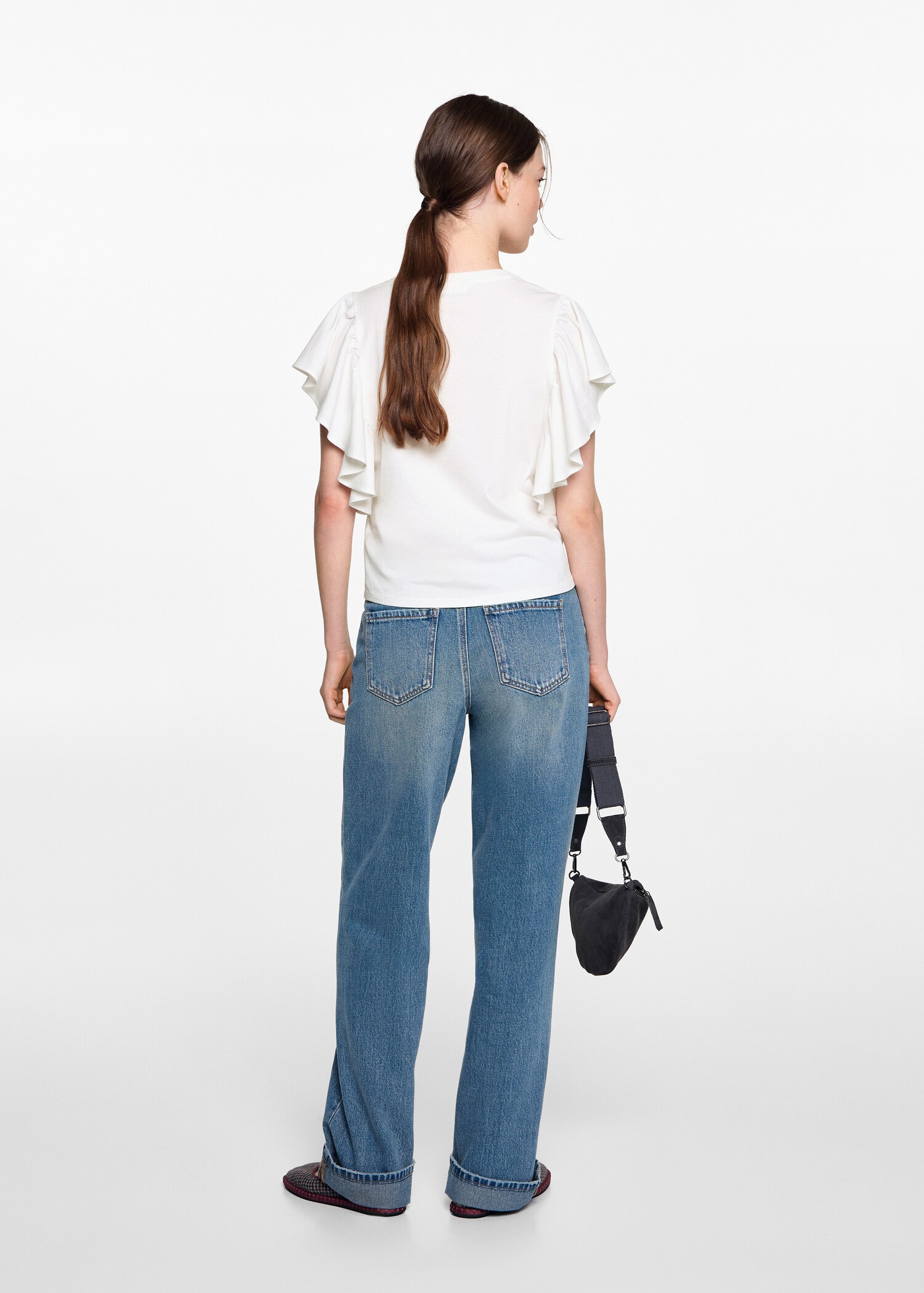 T-shirt en coton à volants - Verso de l’article