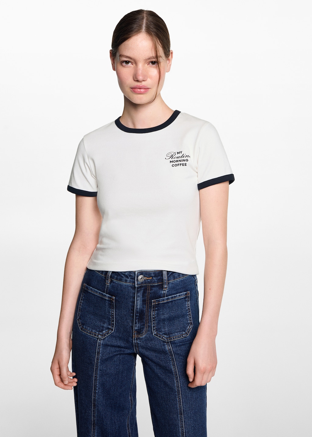 Contrast print T-shirt - Teen Girl | MANGO OUTLET USA