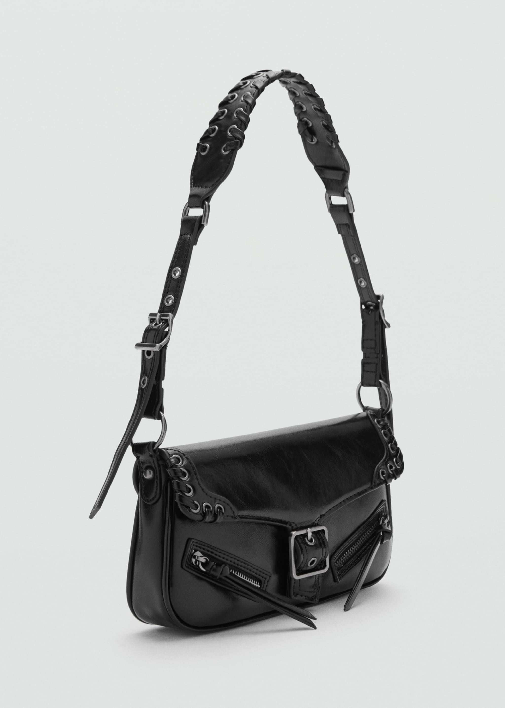 Bolso hombro hebilla - Plano medio, Negro. Ref: 77034053-00.
