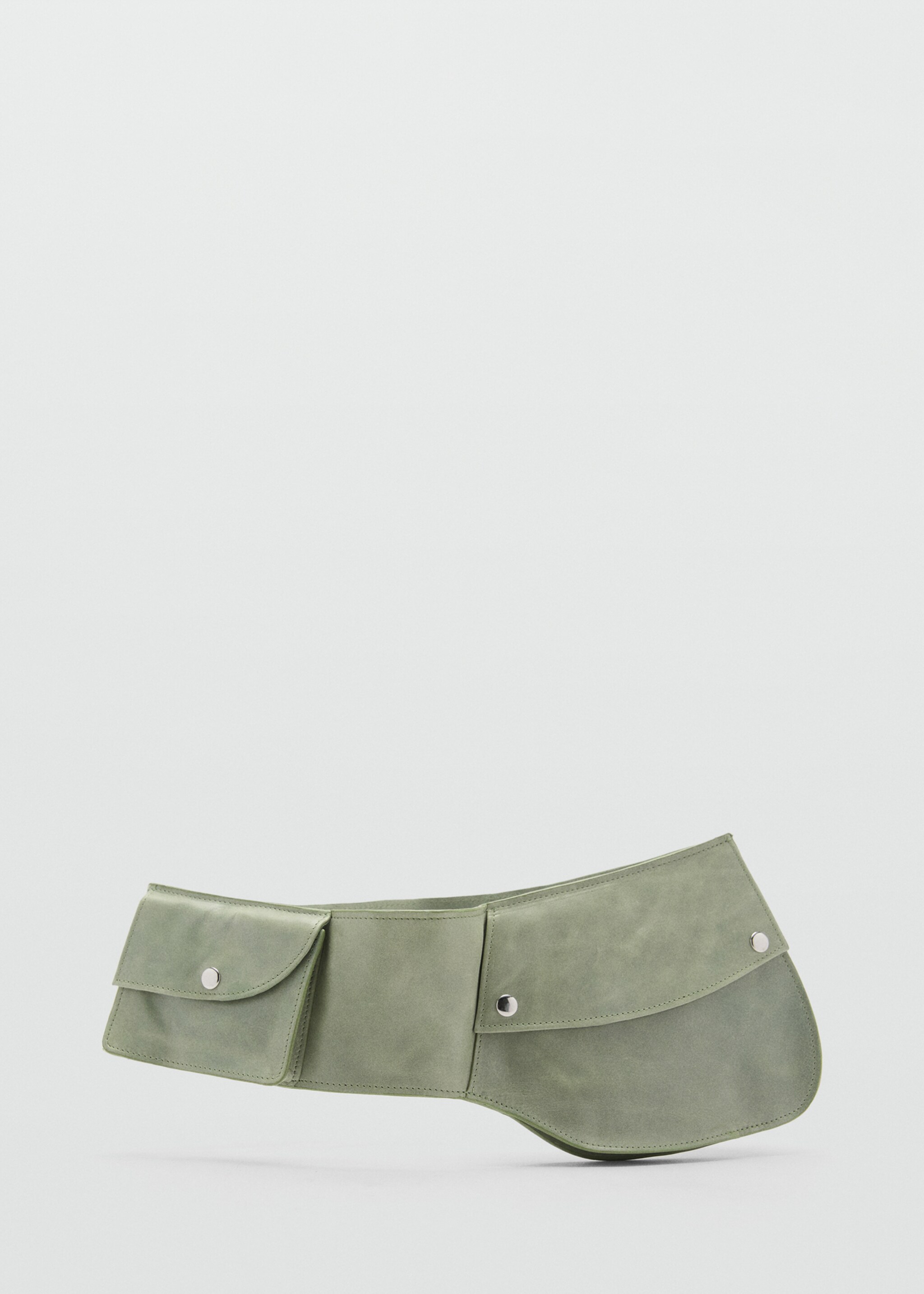 Leather belt bag with pockets - Medium plane