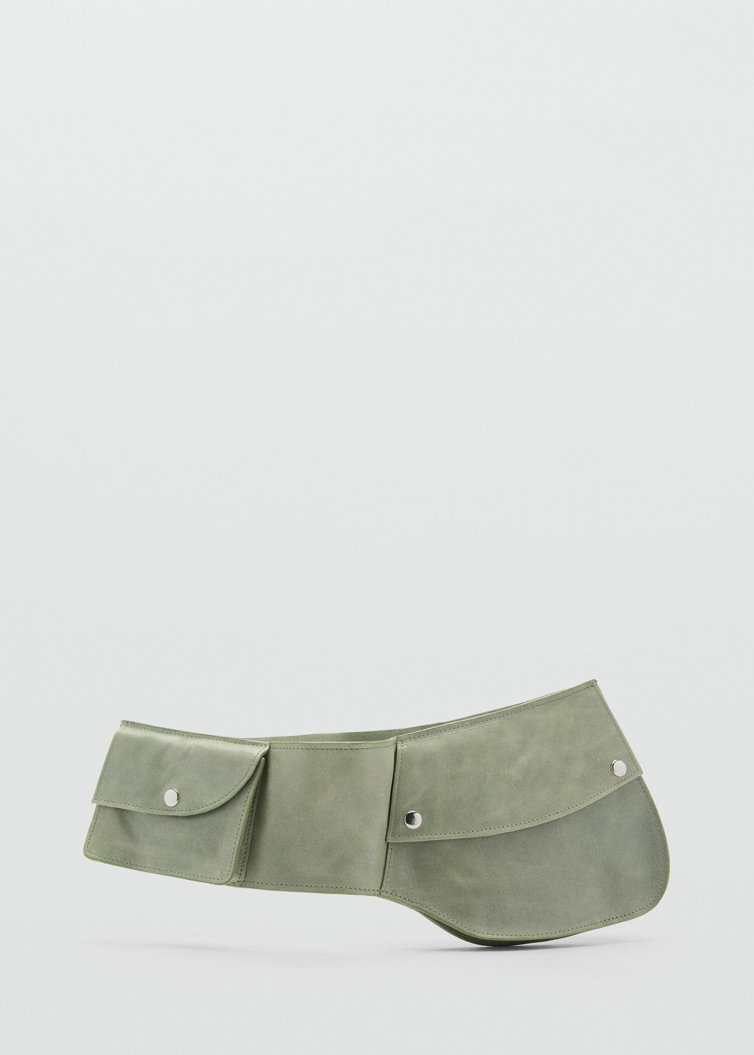 Leather belt bag with pockets - Medium plane