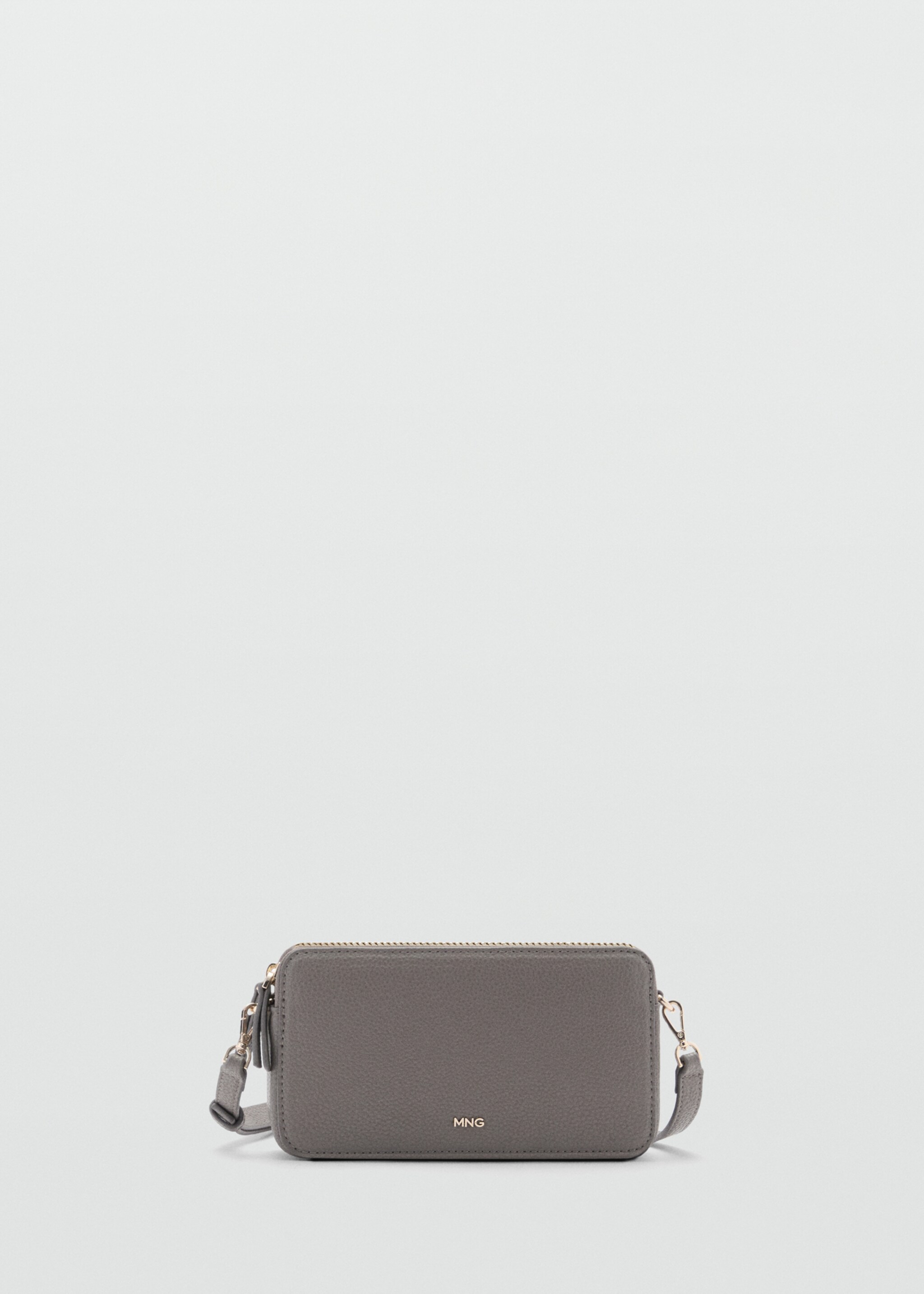 Shoulder bag with double zip - Article without model, Grey. Ref: 77034055-00.