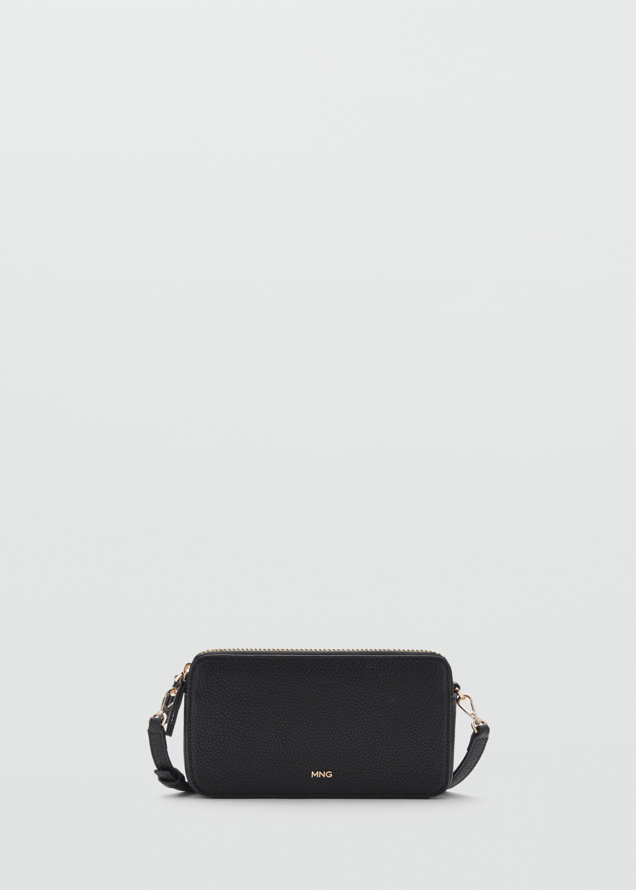 Shoulder bag with double zip - Article without model, Black. Ref: 77034055-00.