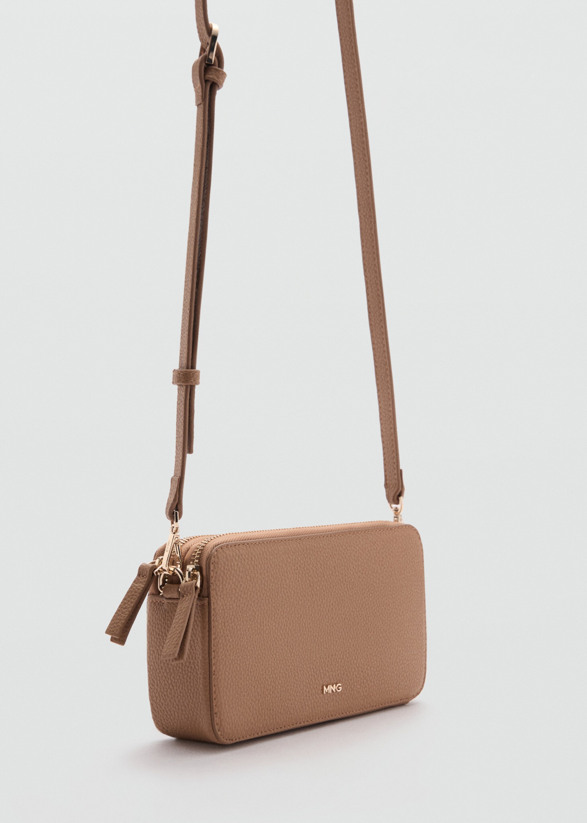 Shoulder bag with double zip - Medium plane, Leather. Ref: 77034055-00.