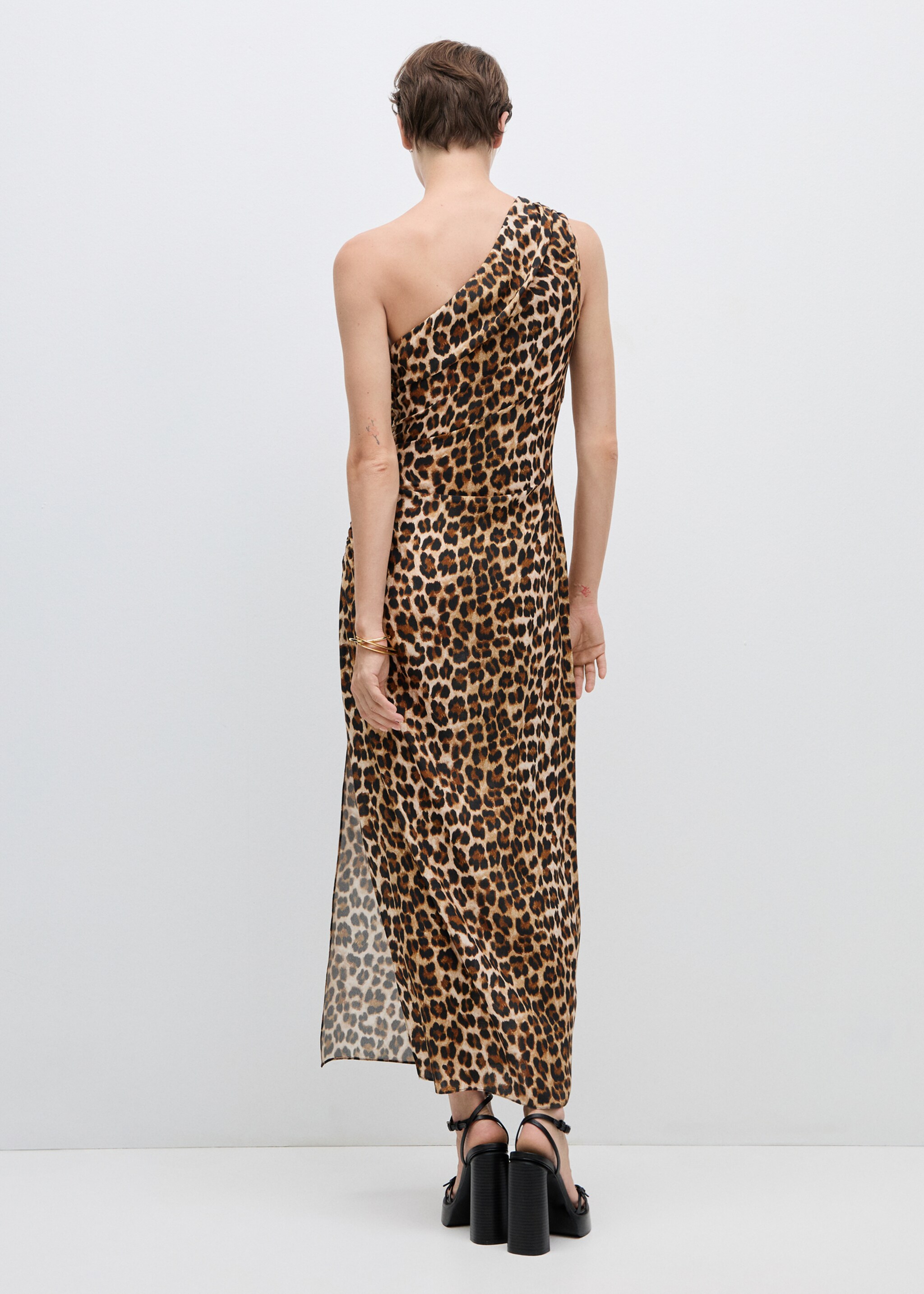 Asymmetrisches Kleid mit Animal Print - Detail des Artikels 1
