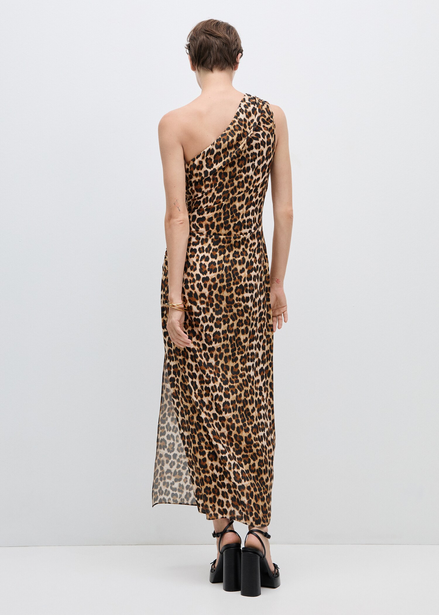 Asymmetrisk klänning animal print - Detaljer om artikeln 1