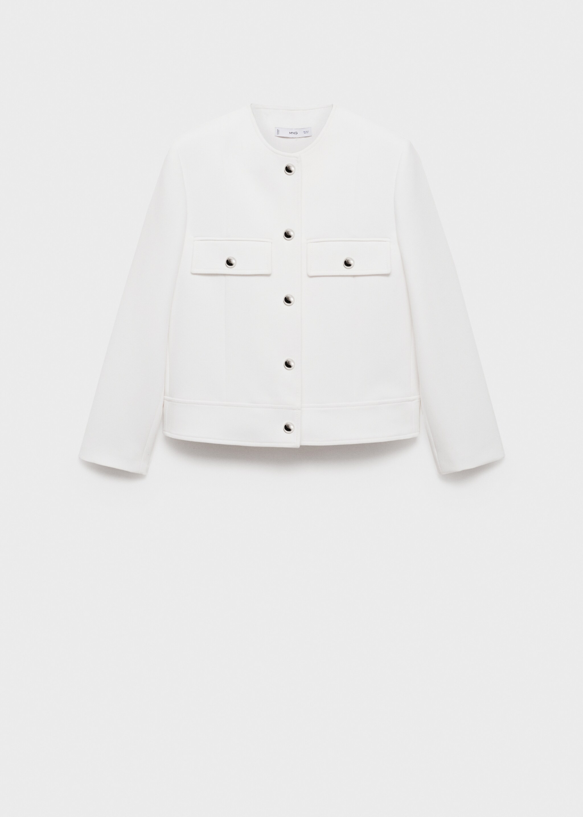 Jachetă cu nasturi și buzunare - Articol fără model, Alb. Ref: 77034068-00.
