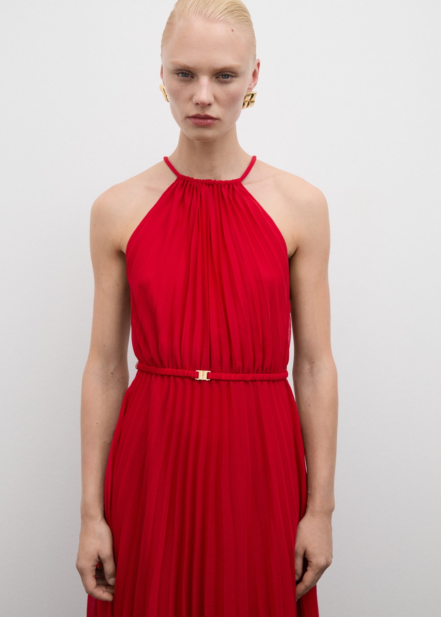 Belt pleated dress - Medium plane