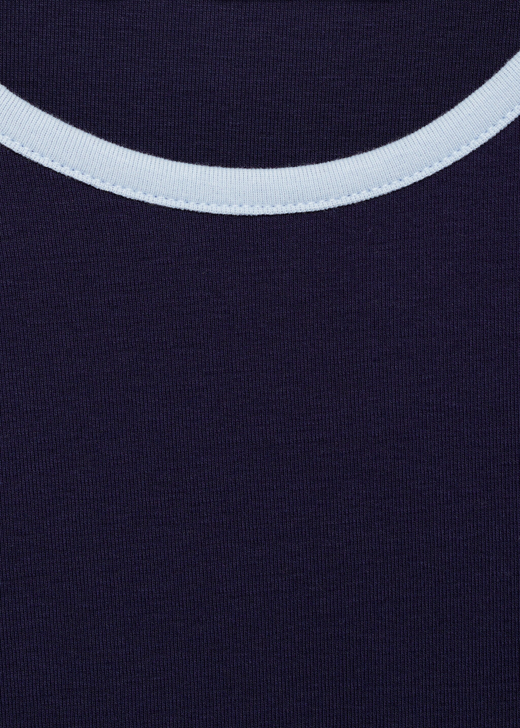 Contrast trim T-shirt - Details of the article 8, Dark Navy. Ref: 77034073-00.