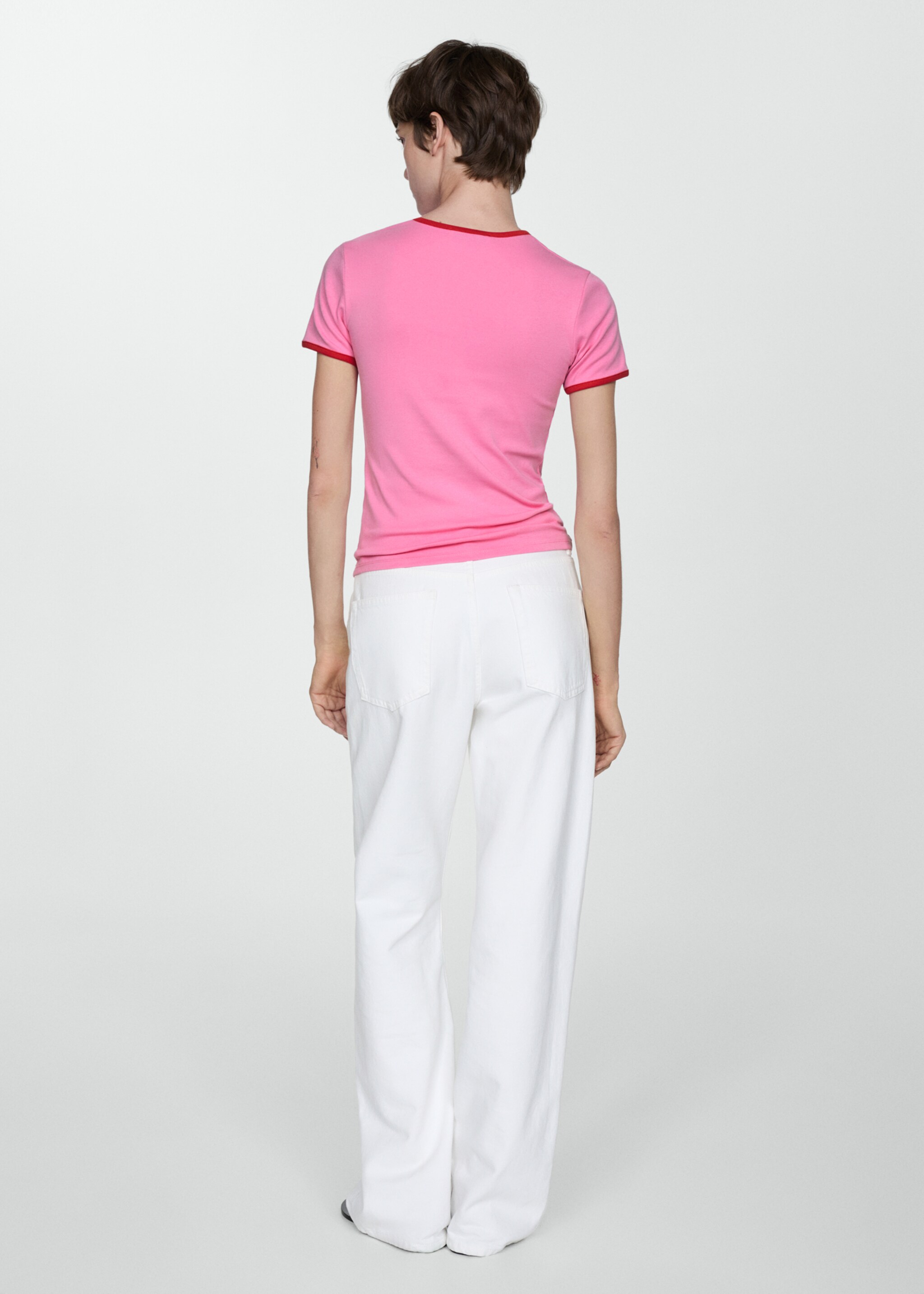 Contrast trim T-shirt - Reverse of the article