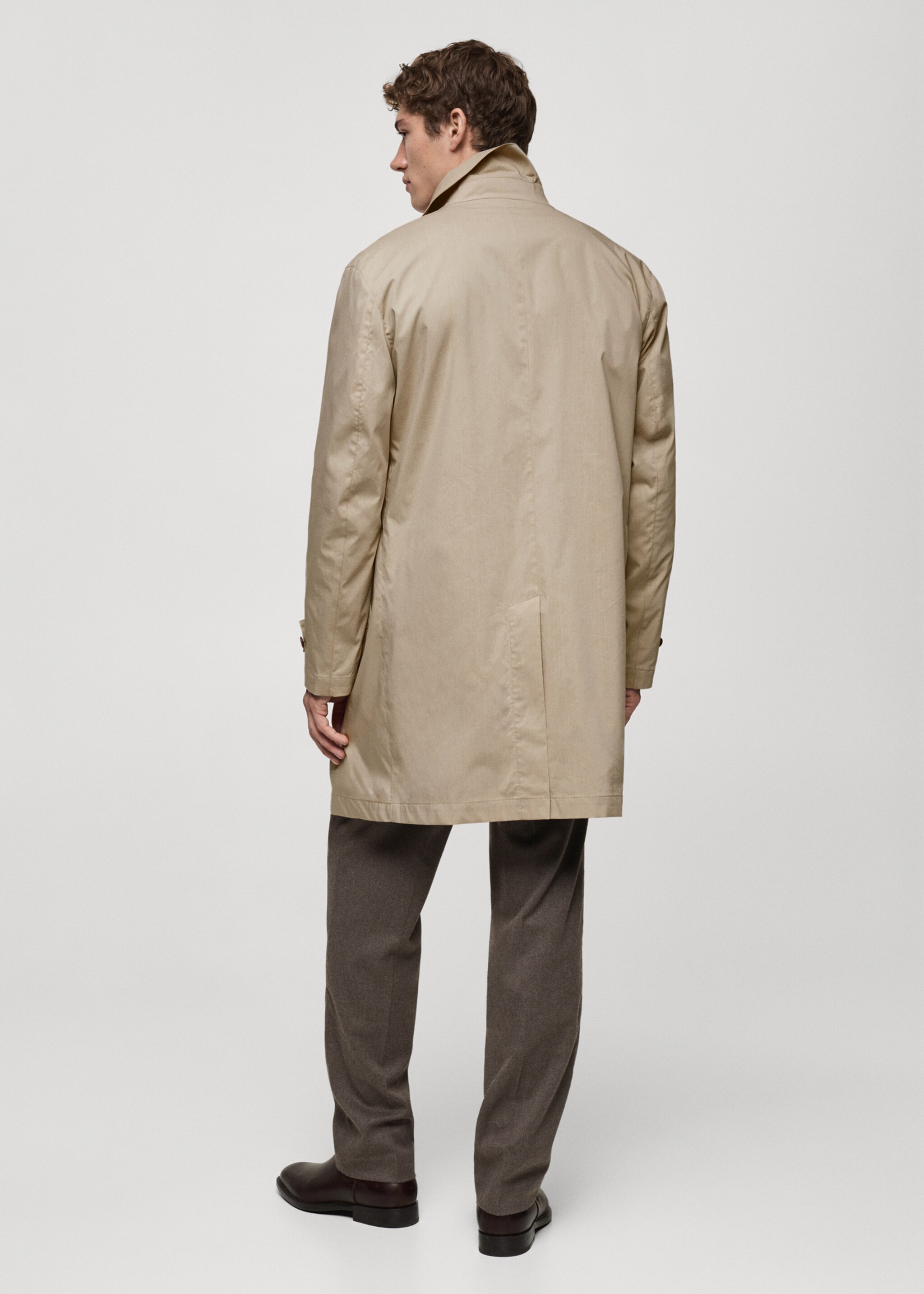 Classic water-repellent trench coat - Reverse of the article, Light/Pastel Grey. Ref: 77034434-00.