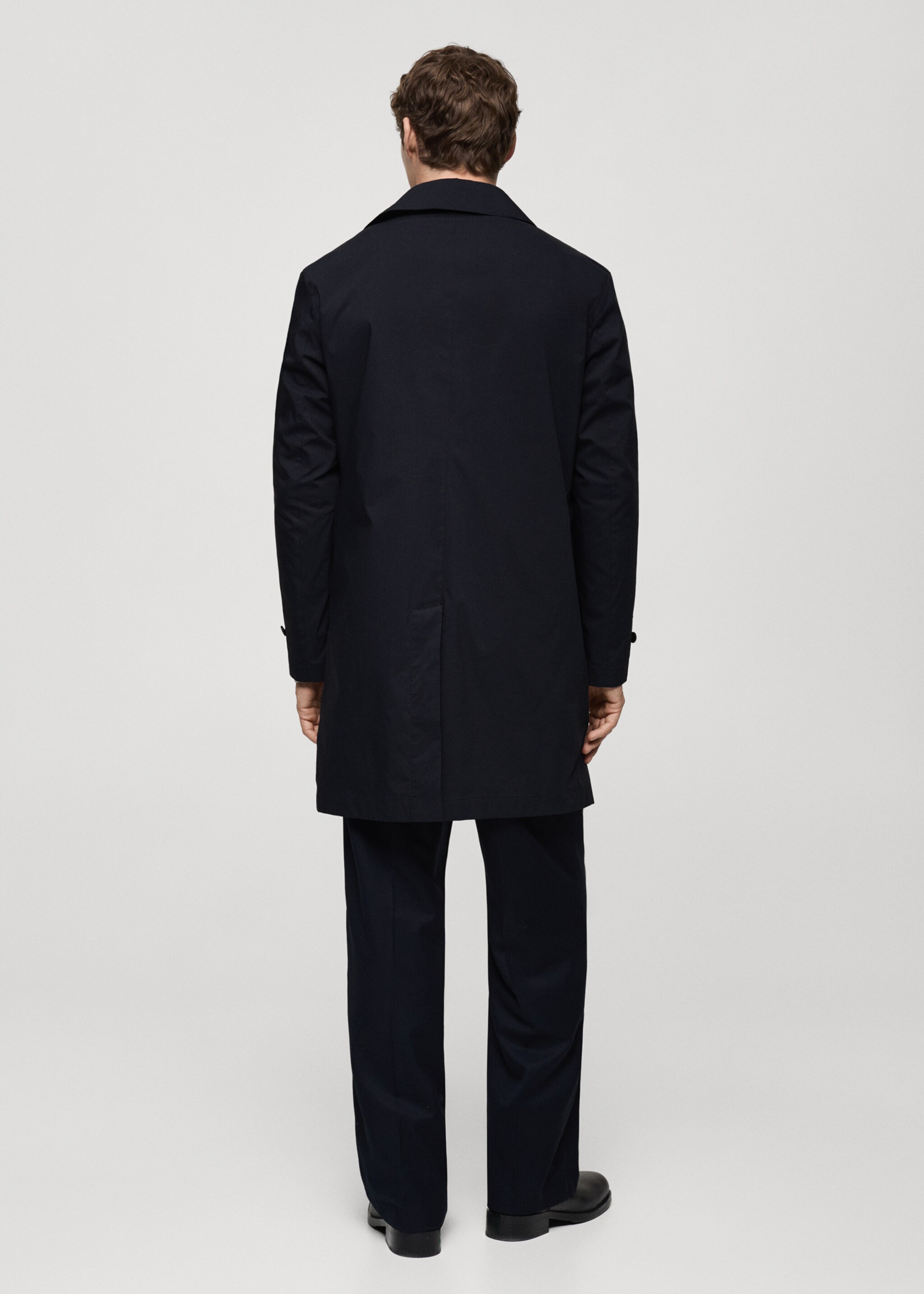 Classic water-repellent trench coat - Reverse of the article, Dark Navy. Ref: 77034434-00.