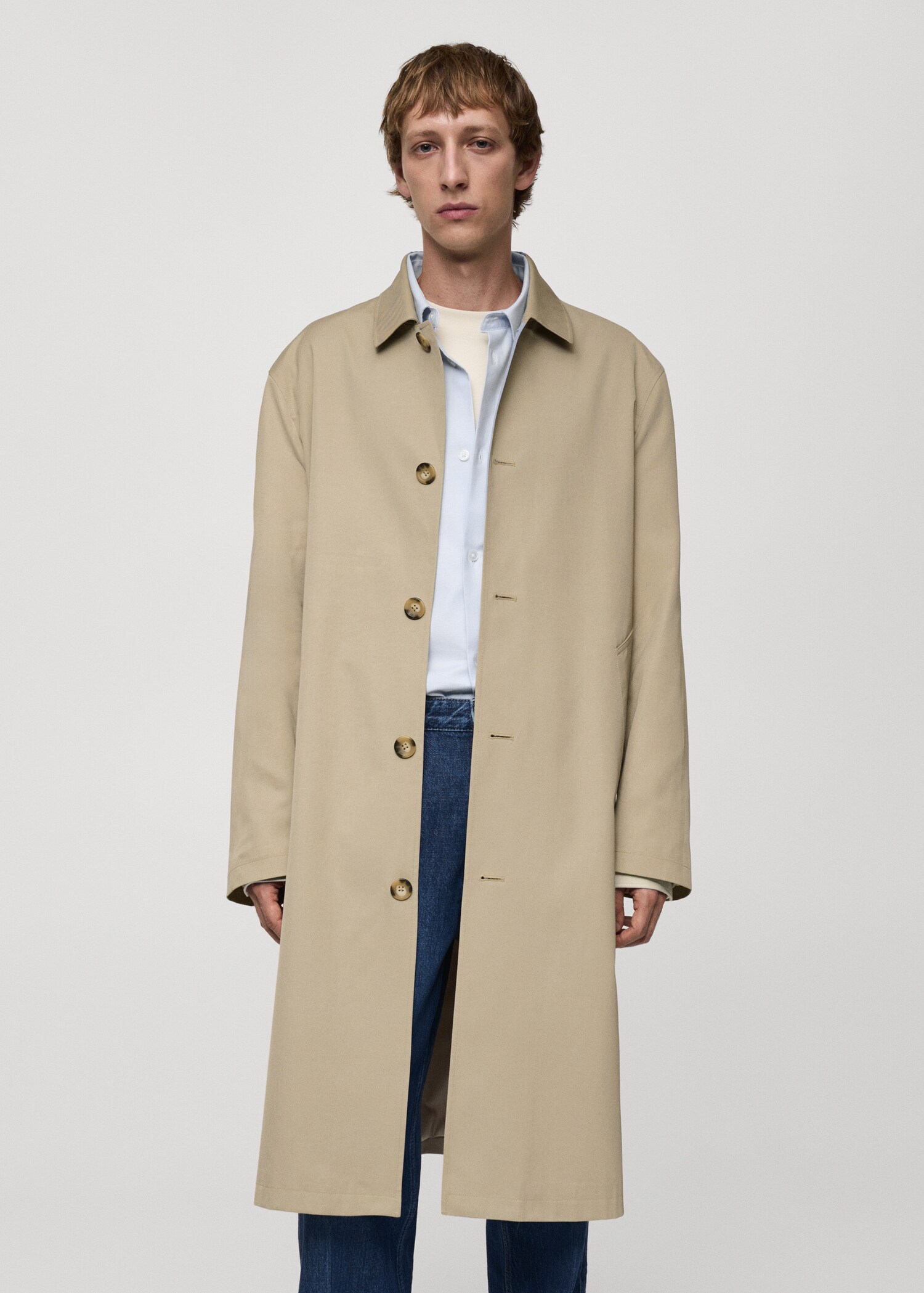 Waterafstotende relaxed-fit trenchcoat - Middenvlak