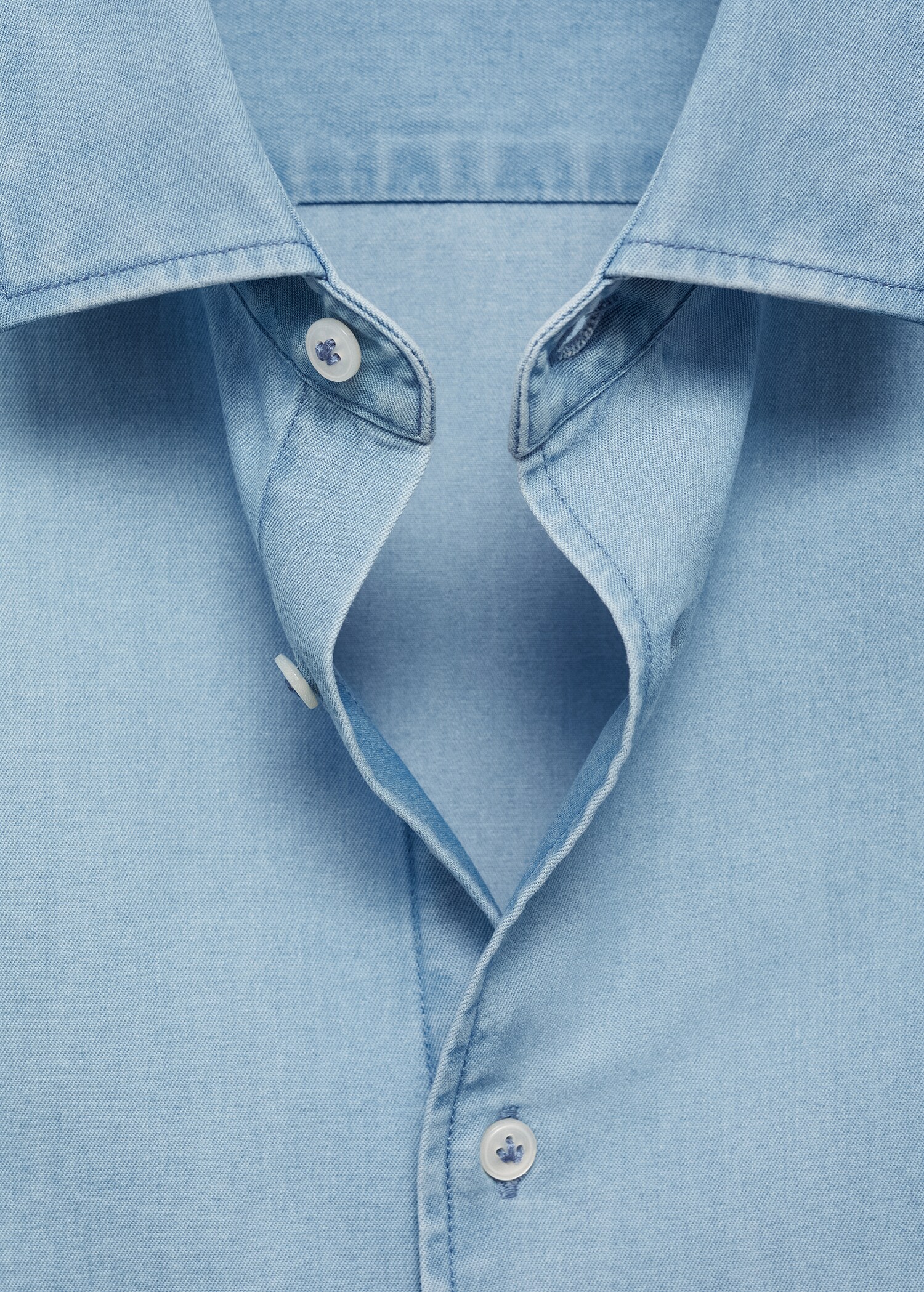 Regular-fit cotton chambray shirt - Details of the article 8
