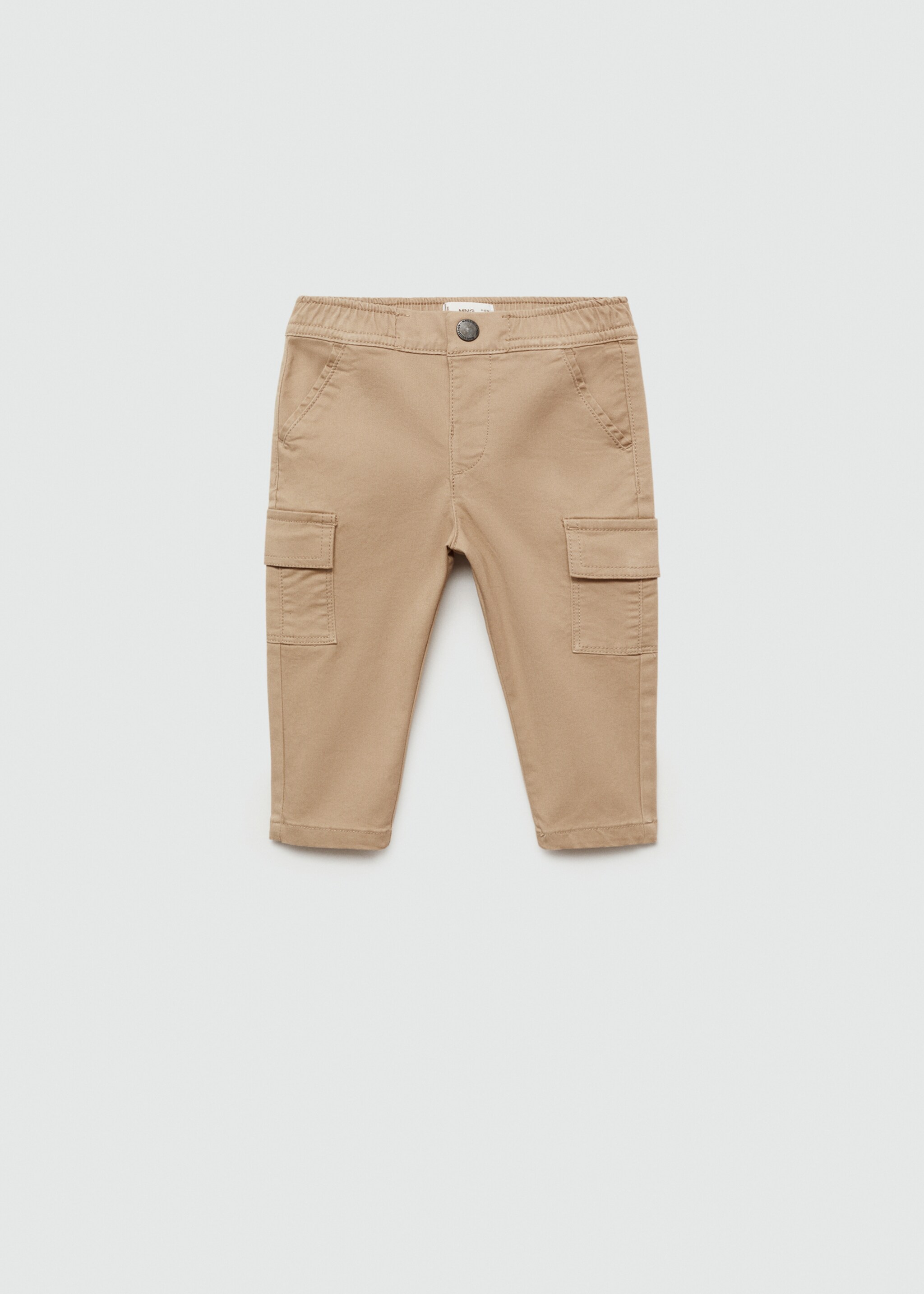 Elastic waist cargo trousers - Article without model, Sand. Ref: 77034441-00.
