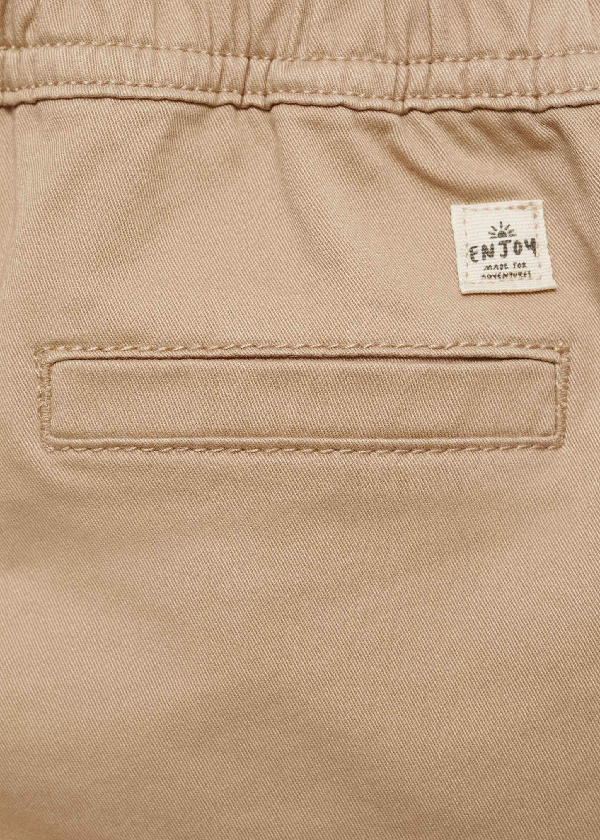 Elastic waist cargo trousers - Details of the article 0, Sand. Ref: 77034441-00.