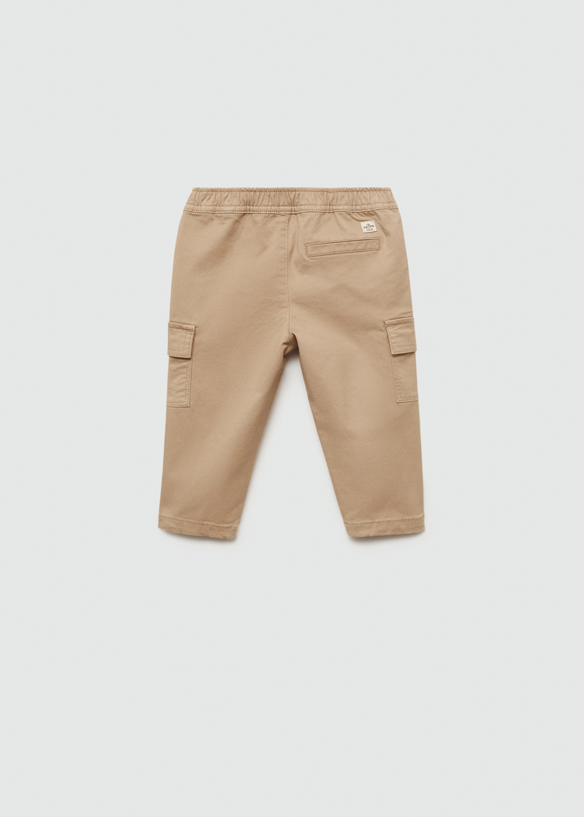 Elastic waist cargo trousers - Reverse of the article, Sand. Ref: 77034441-00.