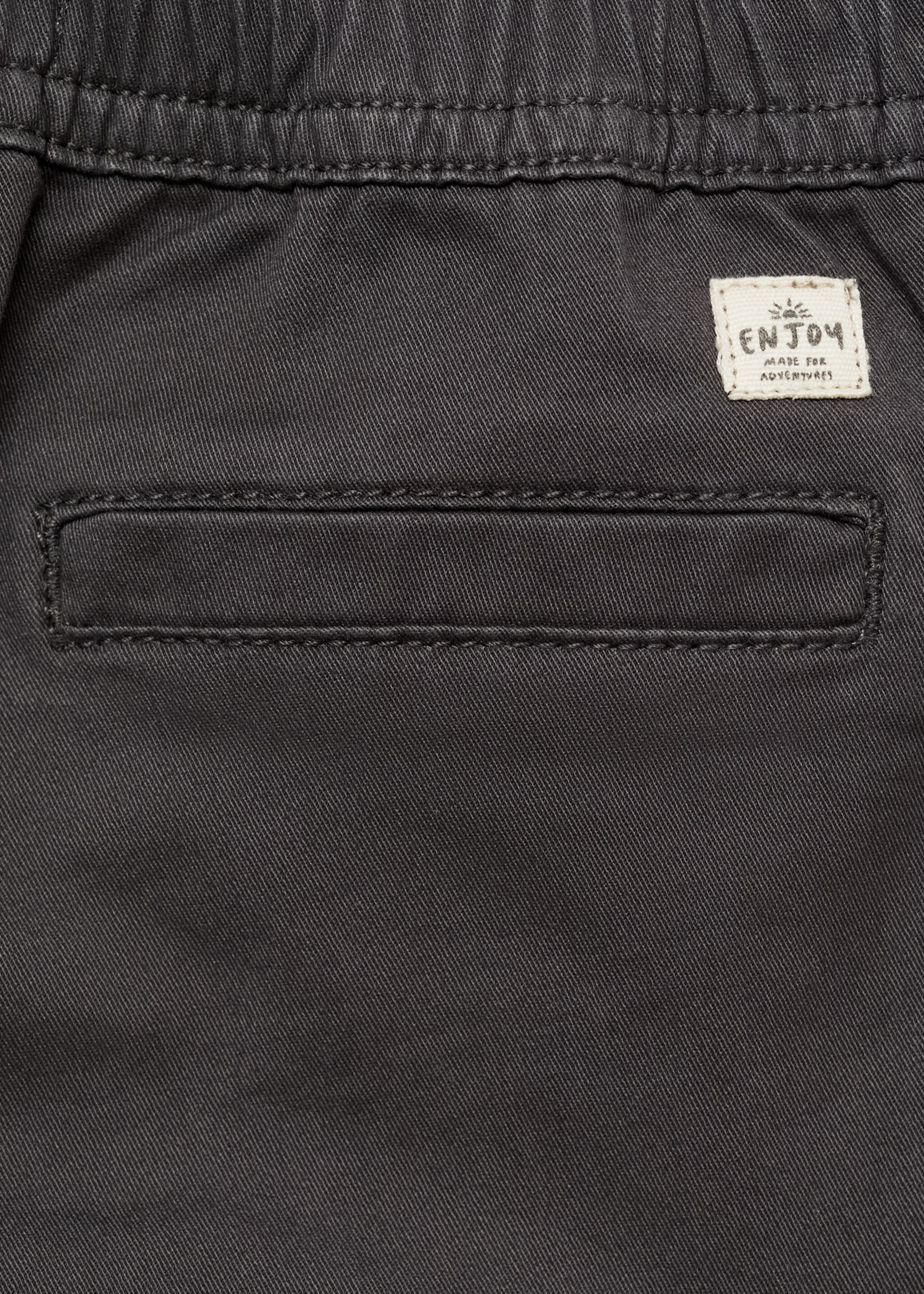 Elastic waist cargo trousers - Details of the article 0, Charcoal. Ref: 77034441-00.