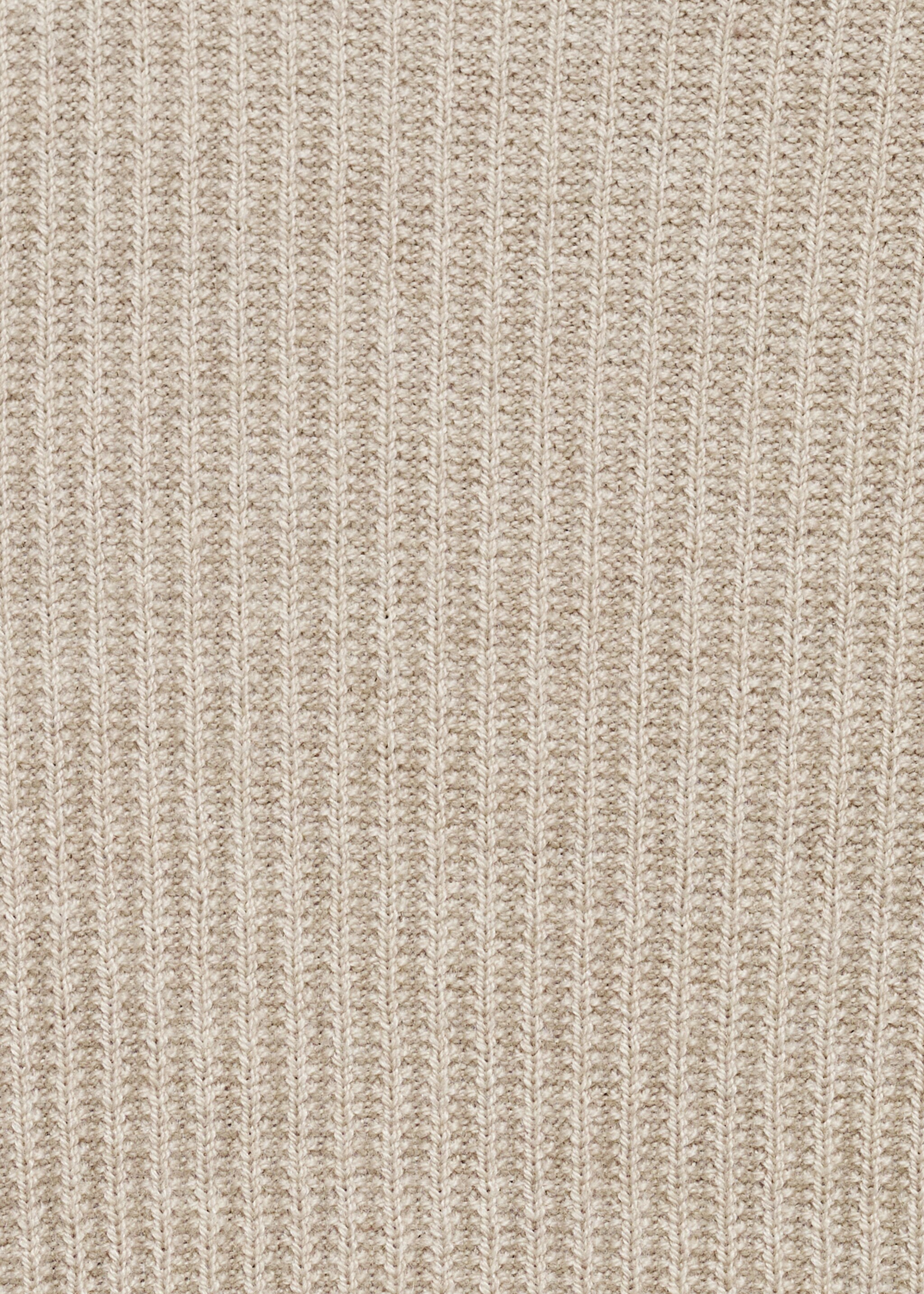 Gerippter Pullover mit Zip-Kragen - Detail des Artikels 0, Beige. Ref: 77034444-00.