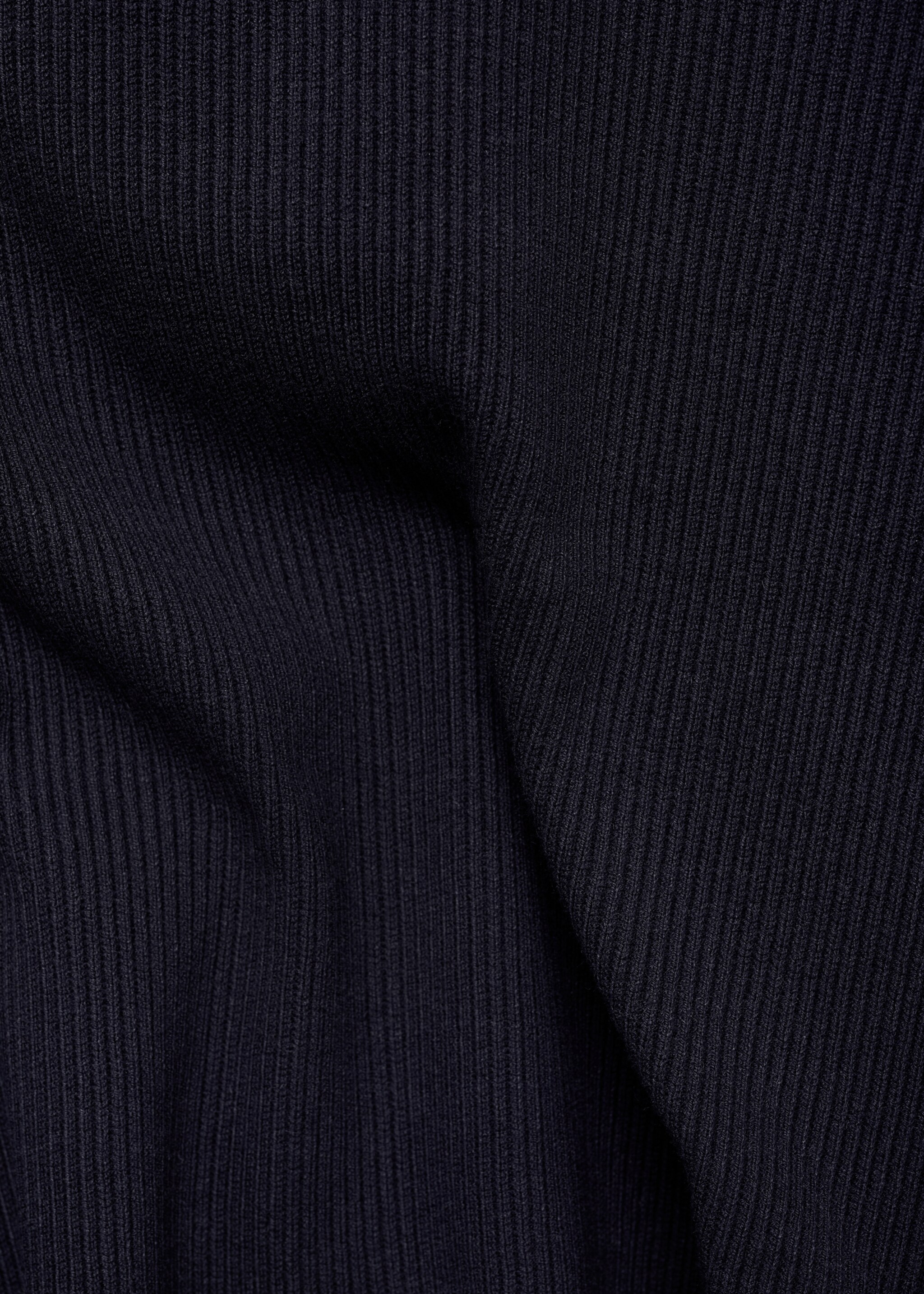 Pull-over maille côtelée col zippé - Détail de l'article 0, Bleu marine foncé. Ref: 77034444-00.
