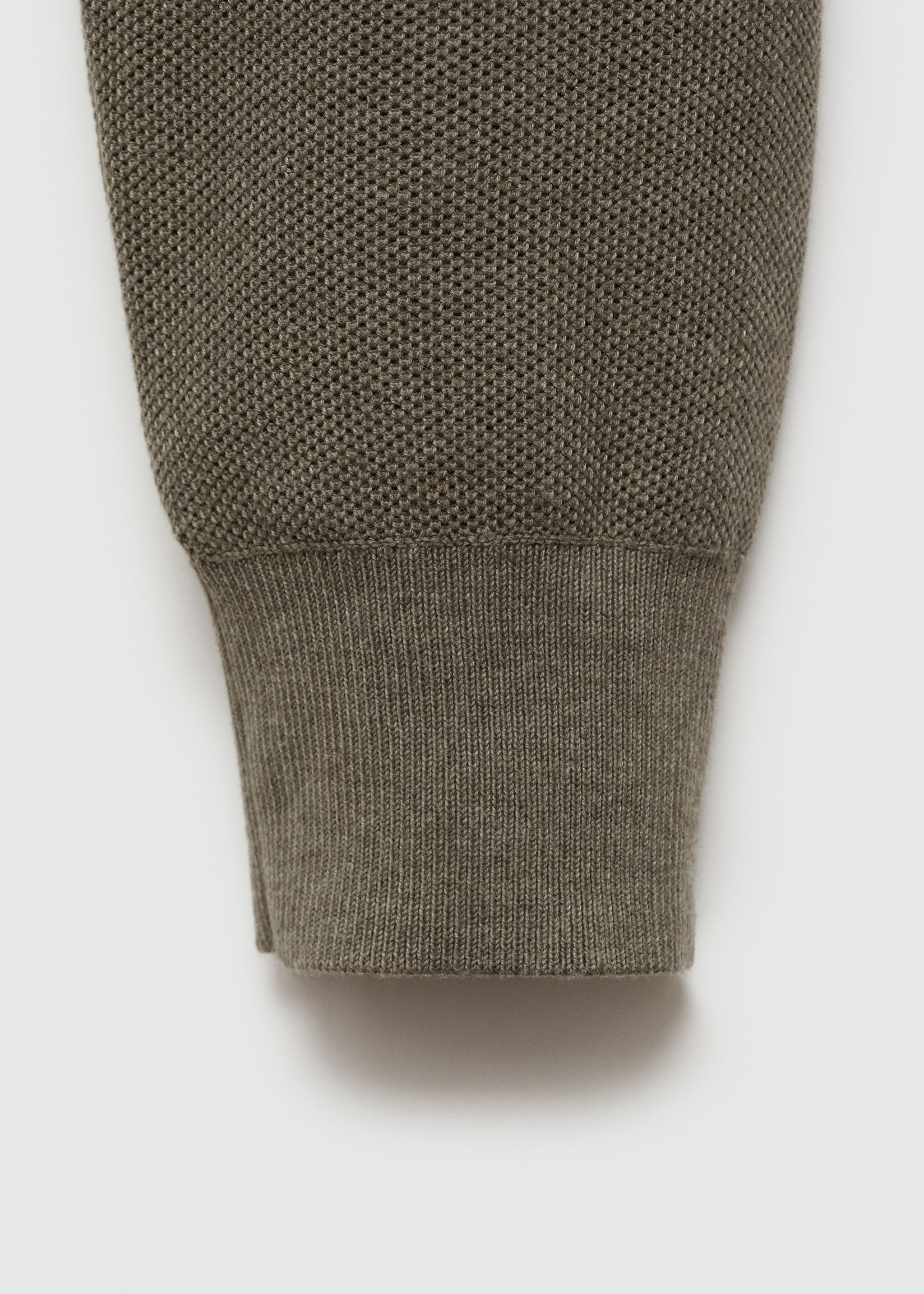 Fine-knit cotton sweater - Details of the article 0, Olive Green. Ref: 77034447-00.